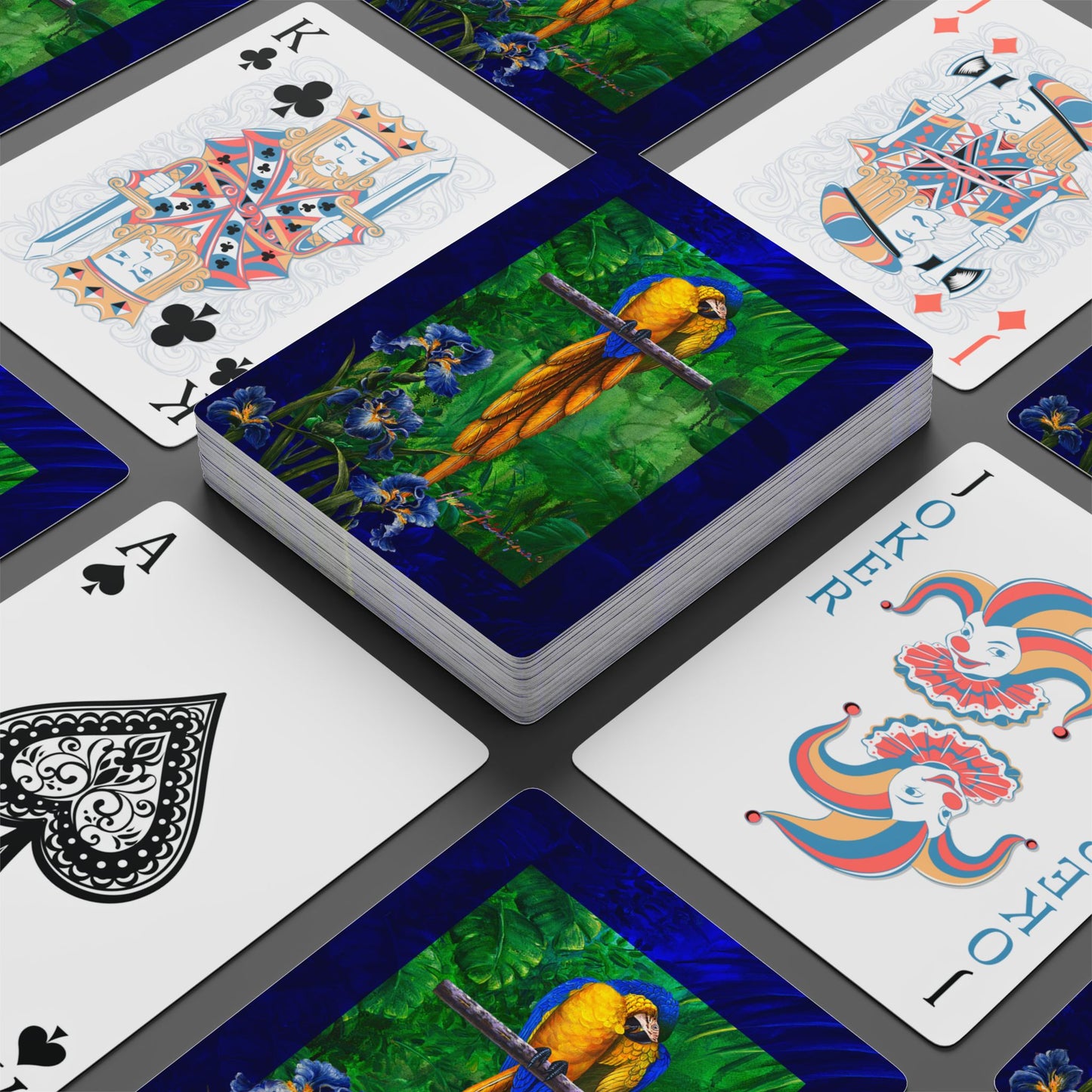 Macaw Parrot Amazon Jungle Bridge/Poker Playing Cards - Design by artist Marie Frederique