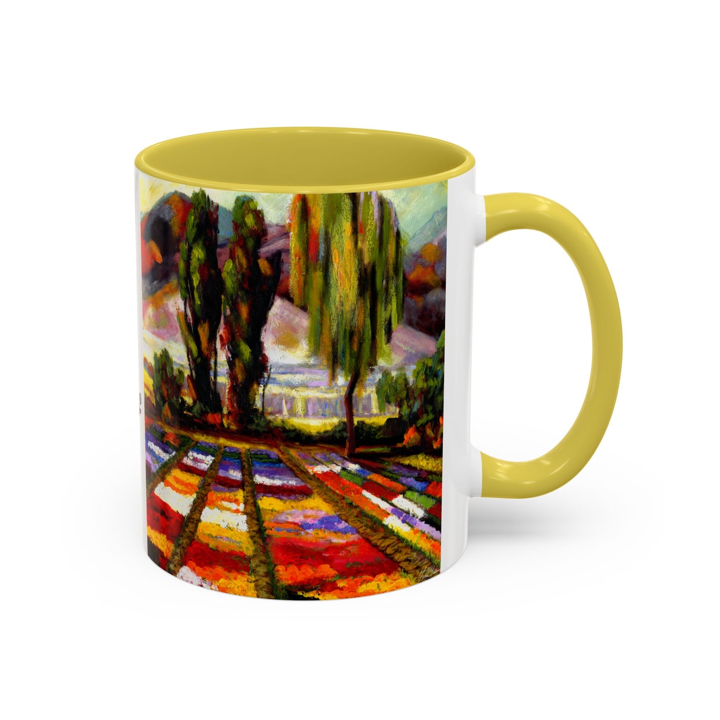 Flower Field "Let me be weird in peace" quote - Colorful Mug by Artist Marie Frederique