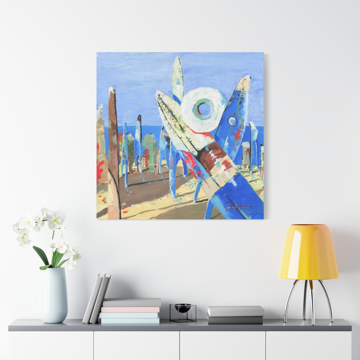 Beach Party 1, Abstract Canvas Wall Art, by artist Marie Frederique