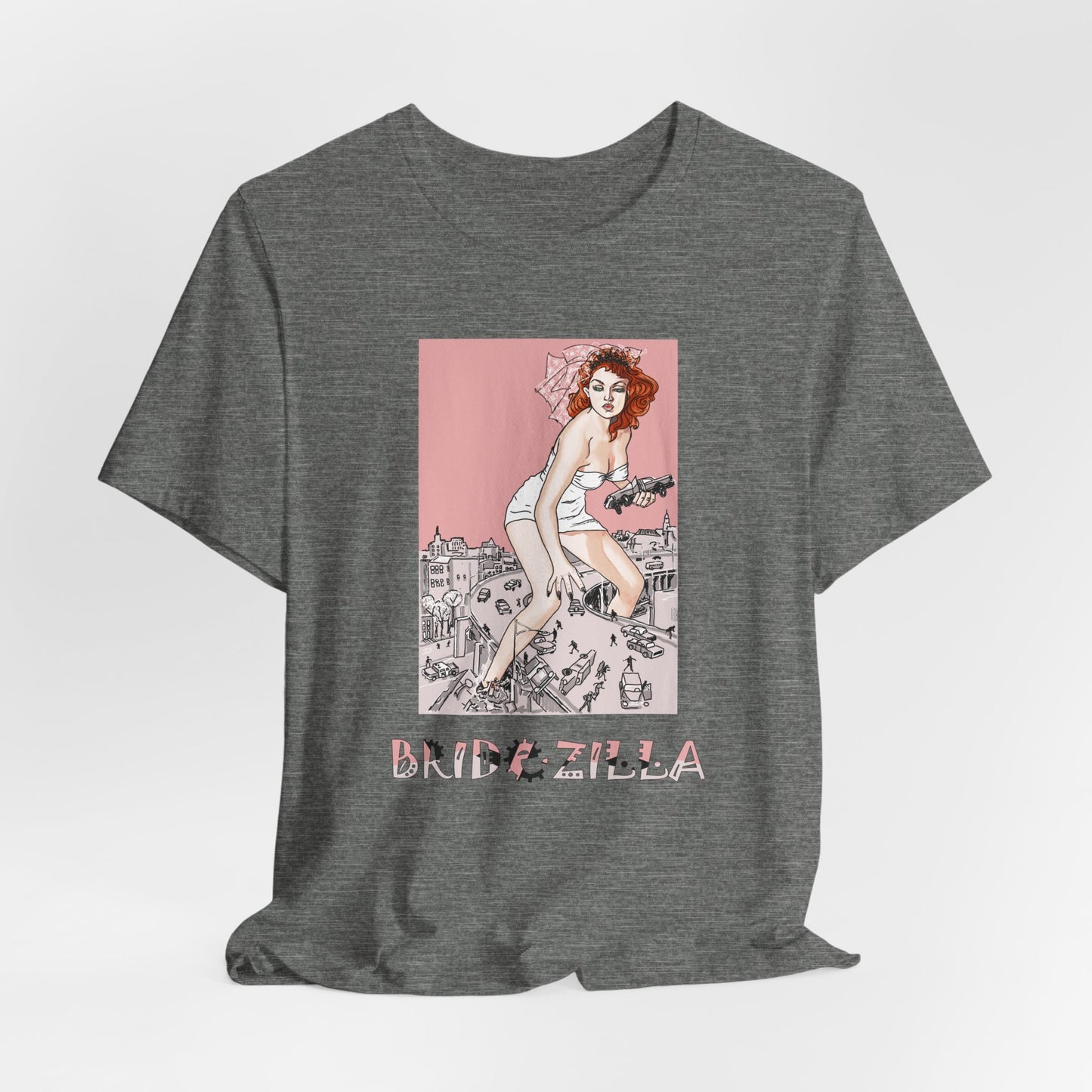 Bridezilla Retro Short Sleeve Tee by artist Marie Frederique