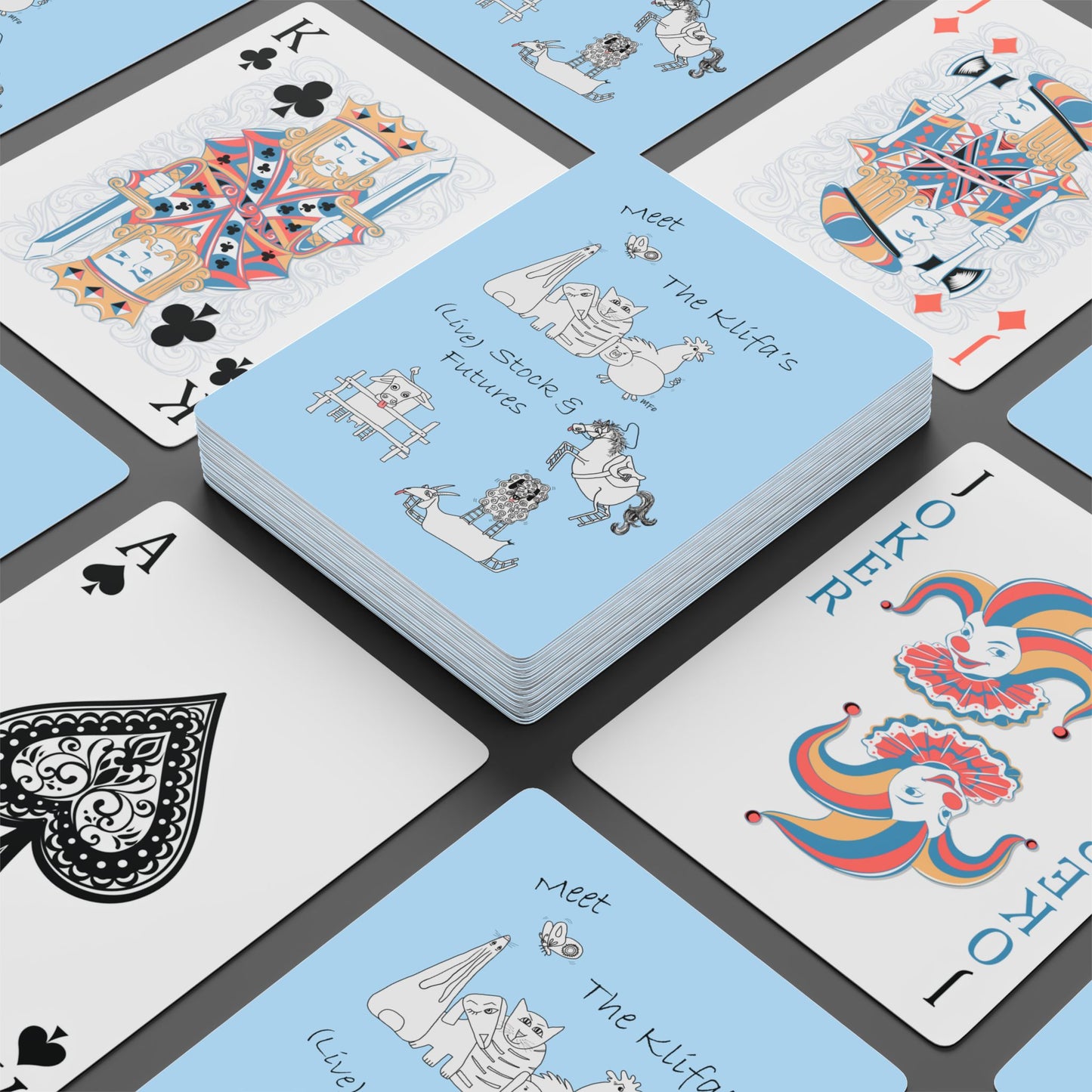 Klifa blue, Custom Playing Cards - Fun & Unique Card Game Set by artist Marie Frederique