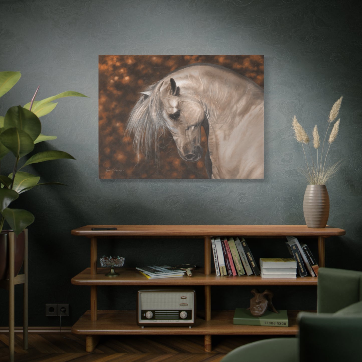 Elegant Horse Portrait Canvas Wall Art by artist Marie Frederique