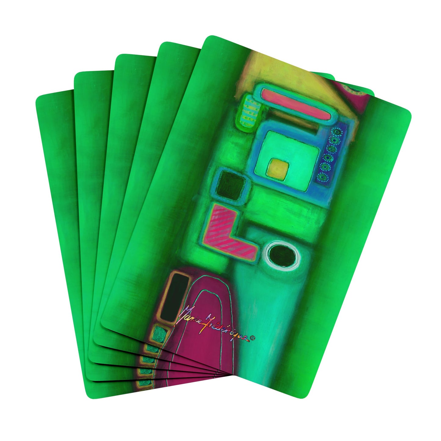 Abstract Train 3, Artistic Poker Playing Cards Set - Unique Designs for Game Night by artist Marie Frederique