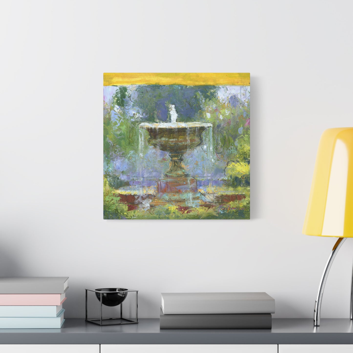 Fountain in the Garden II, Canvas Wall Art by artist Marie Frederique