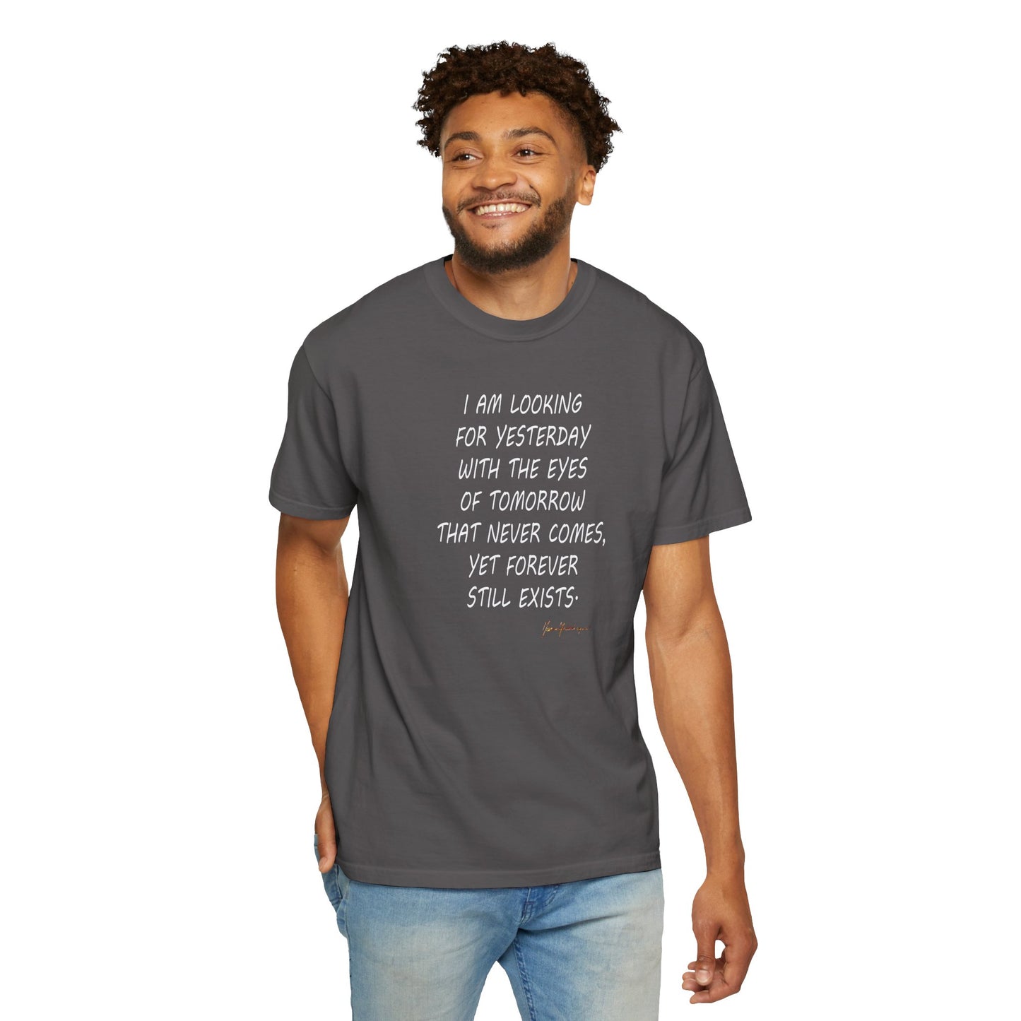 Time travel 'Looking for Yesterday' T-Shirt by artist Marie Frederique