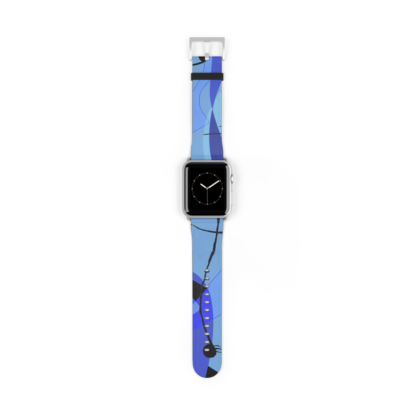 Abstract Series, Fun warm Blue tone faux leather Watch Band by artist Marie Frederique
