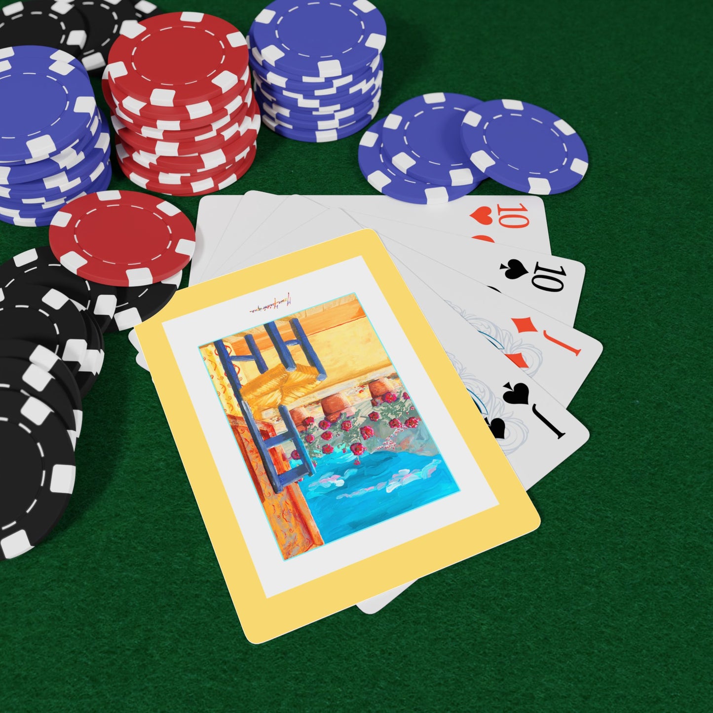 Summer Balcony 2 Bridge /Poker playing cards by artist Marie Frederique
