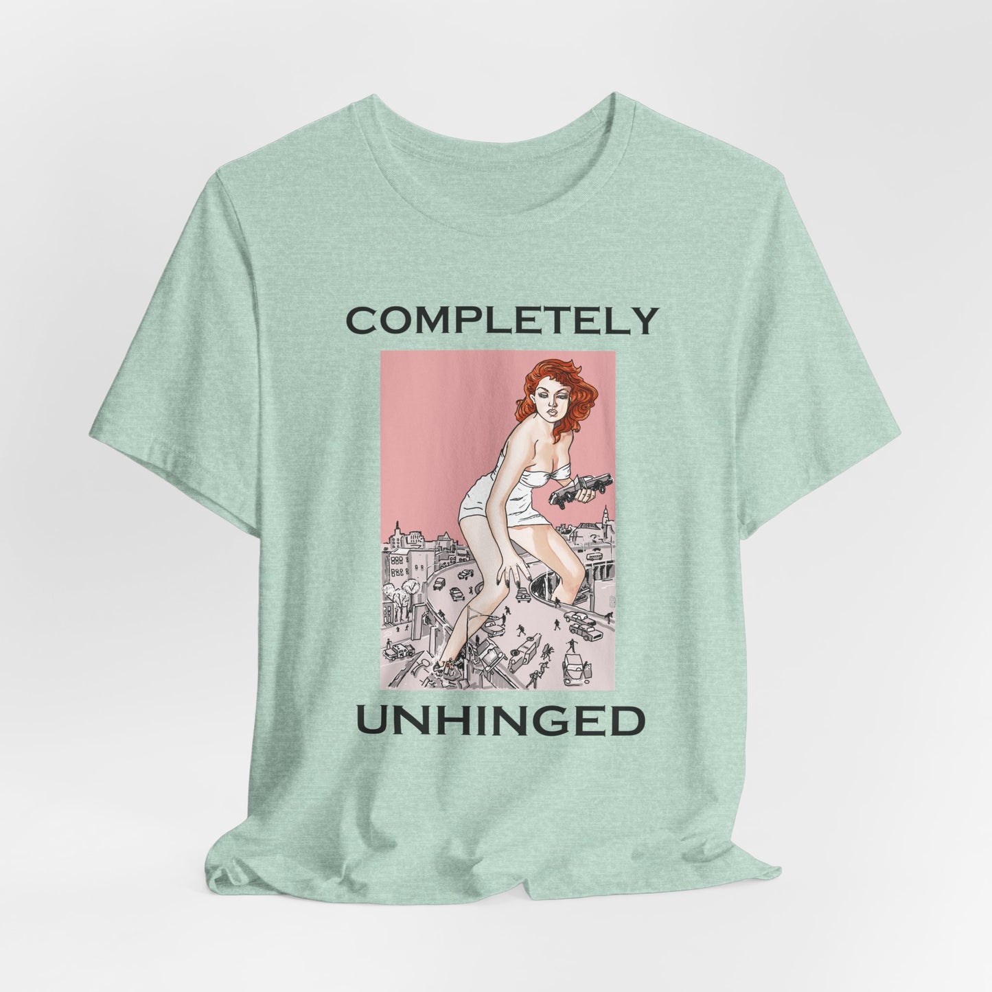 Completely Unhinged Retro Short Sleeve Tee by artist Marie Frederique