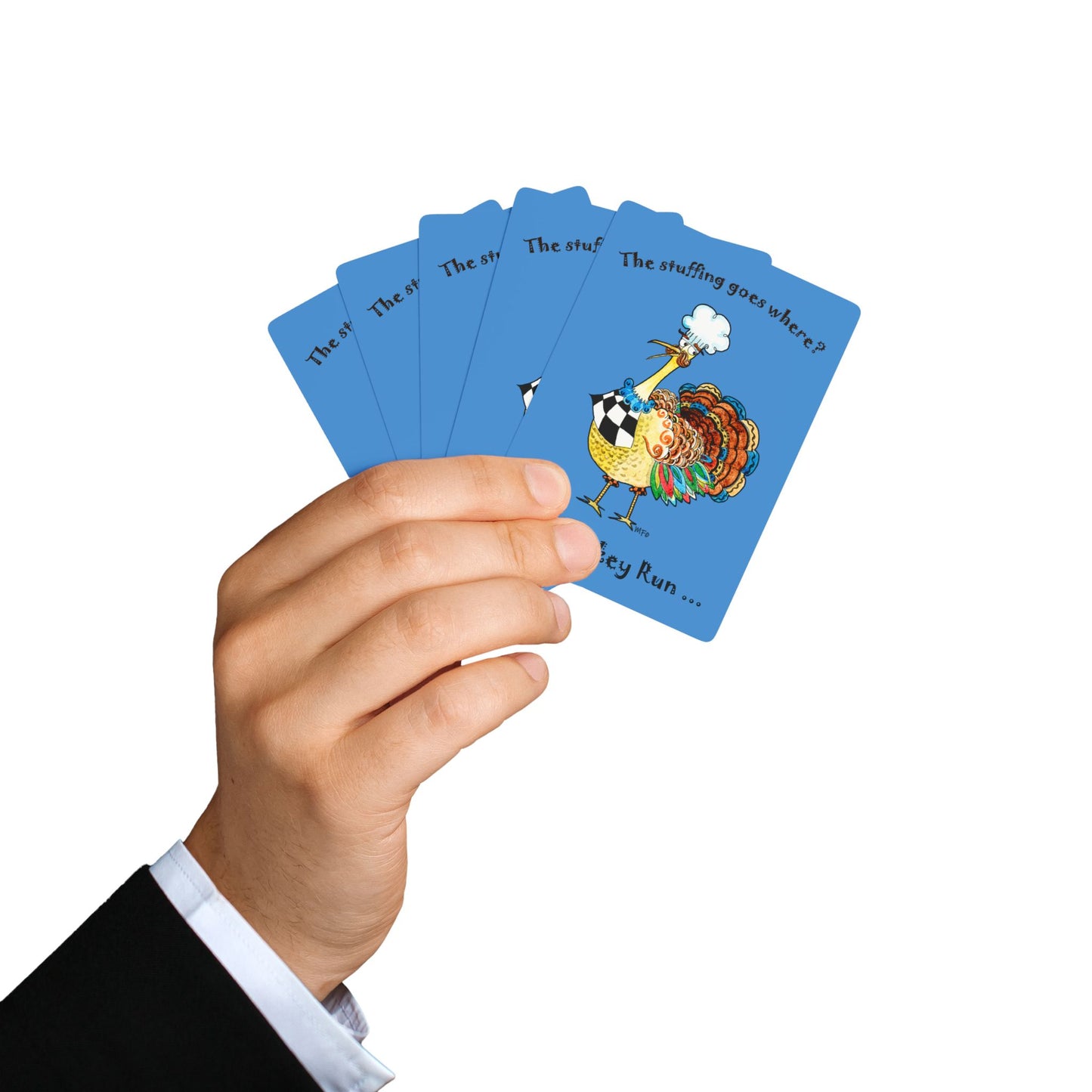 Thanksgiving Whimsical Poker Playing Cards – Fun Turkey Design by artist Marie Frederique