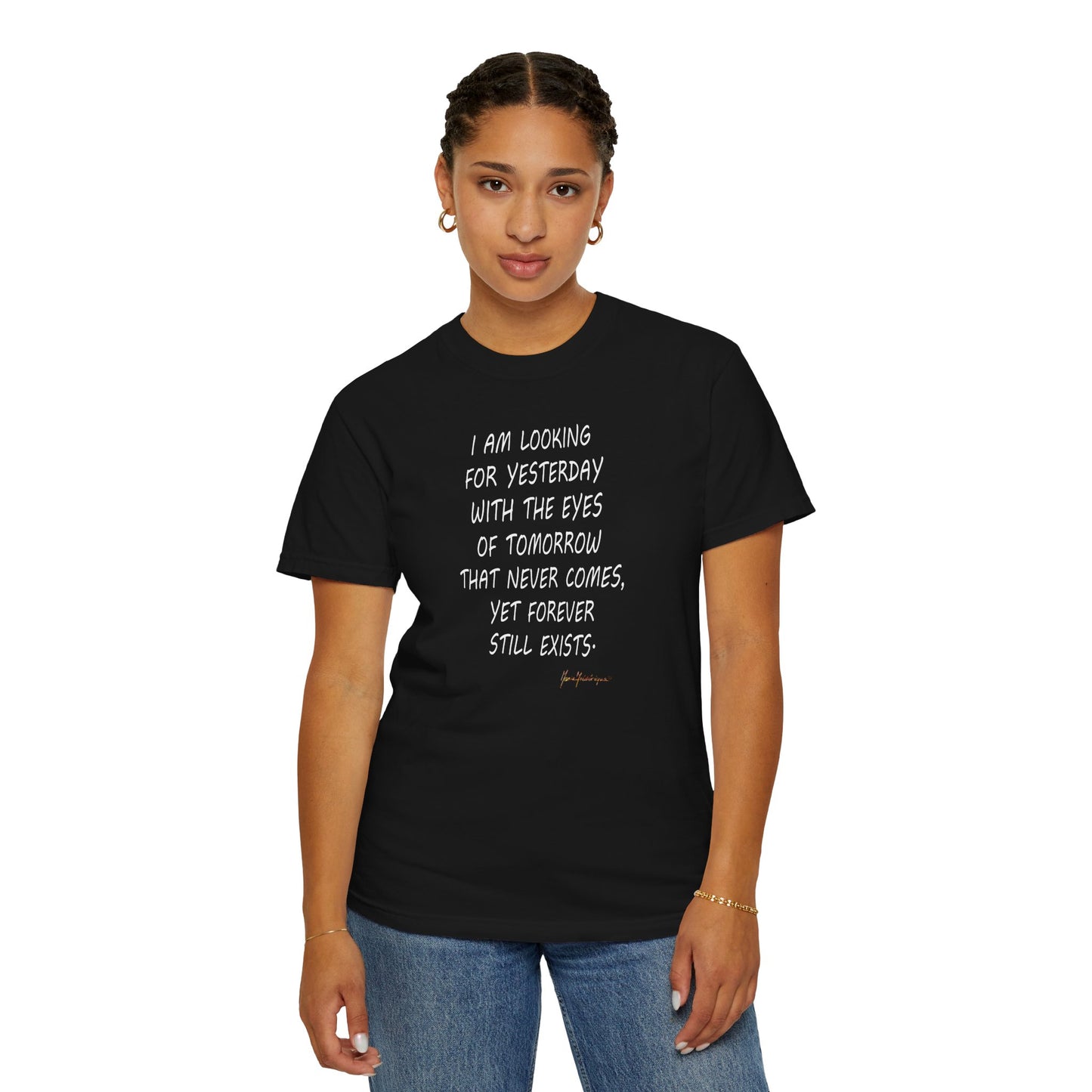 Time travel 'Looking for Yesterday' T-Shirt by artist Marie Frederique