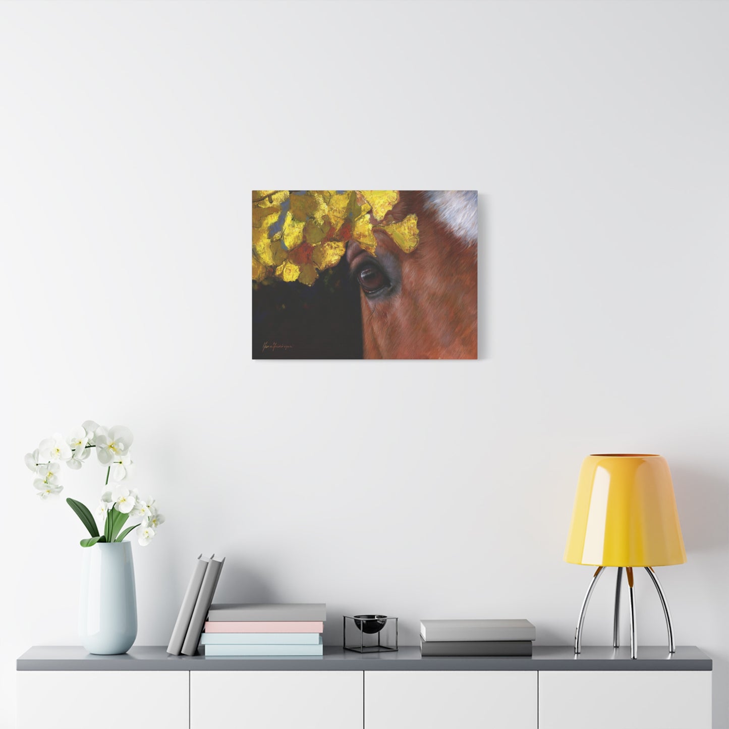 Horse Eye, Autumn Canvas Art by artist Marie Frederique