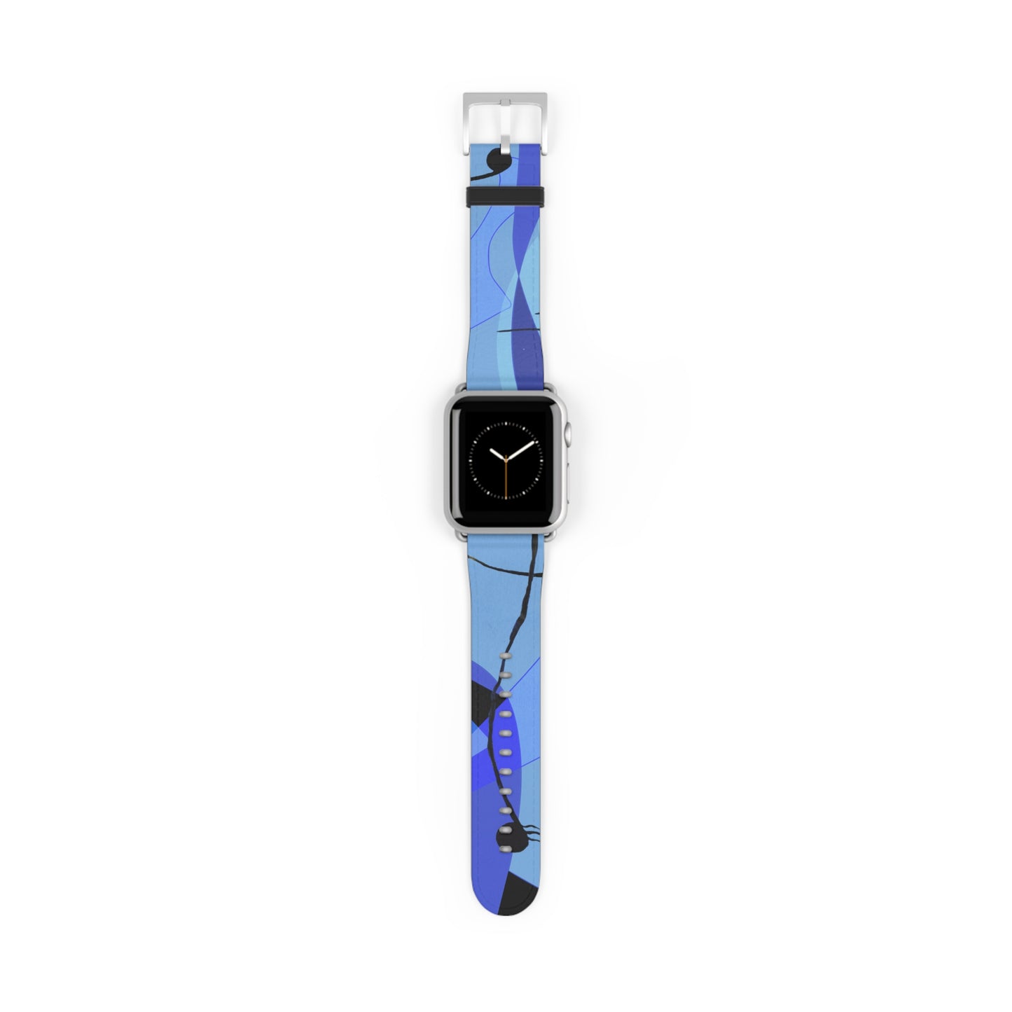 Abstract Series, Fun warm Blue tone faux leather Watch Band by artist Marie Frederique