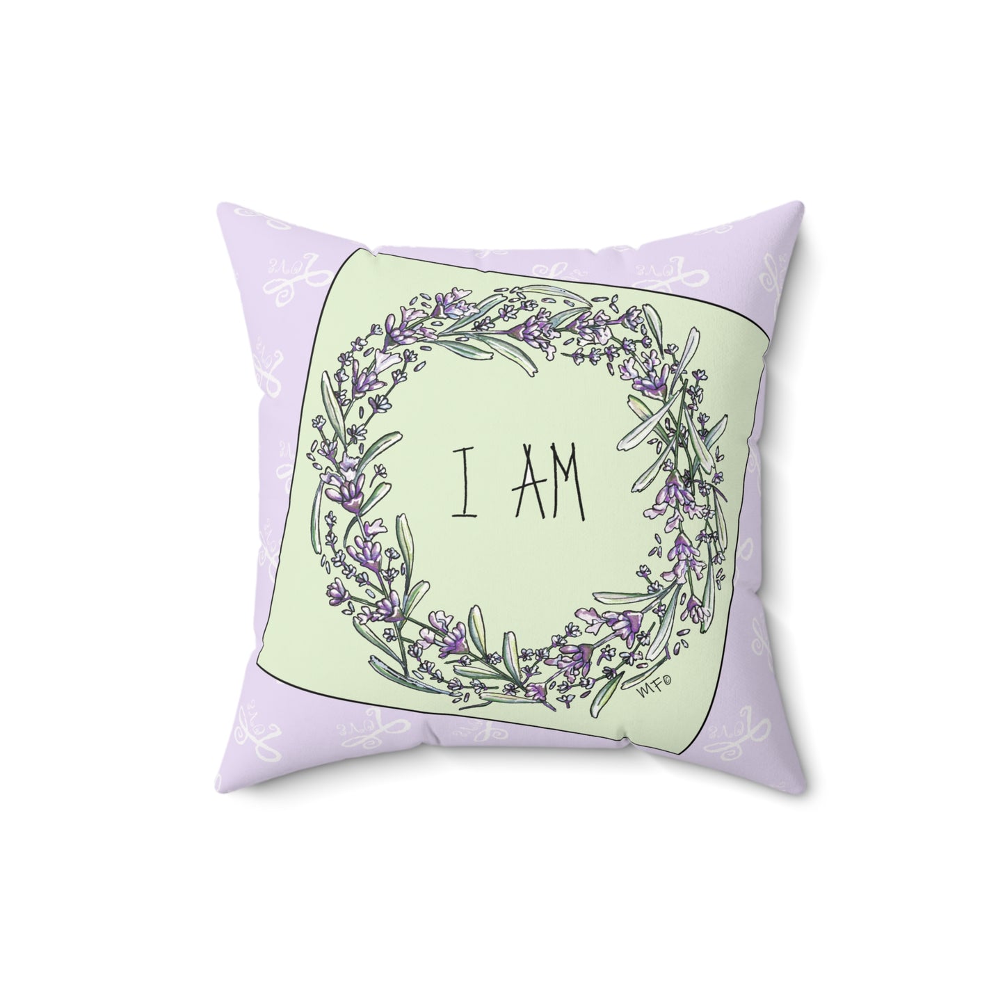 Lavender Affirmation Pillow, by artist Marie Frederique