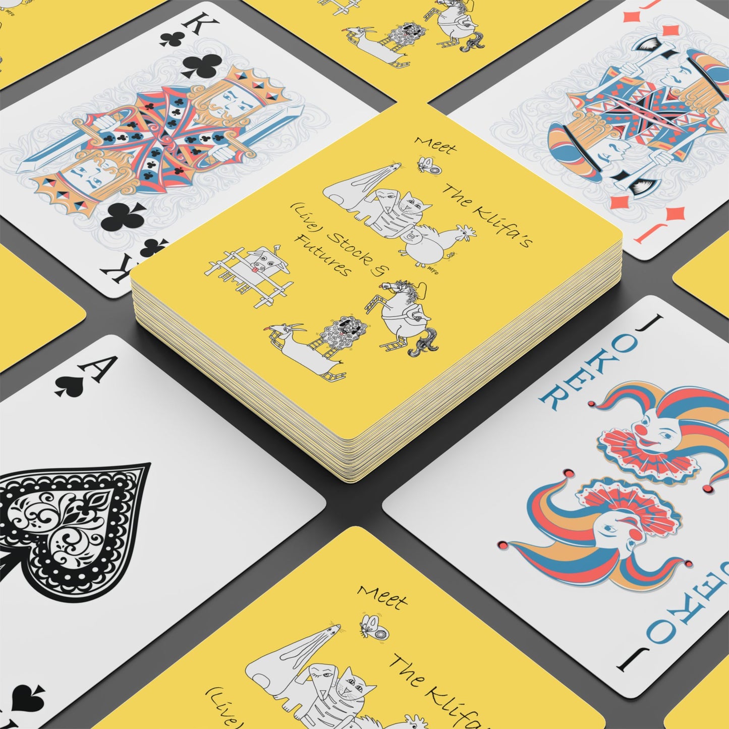 Klifa yellow, Custom Playing Cards - Fun & Unique Card Game Set by artist Marie Frederique