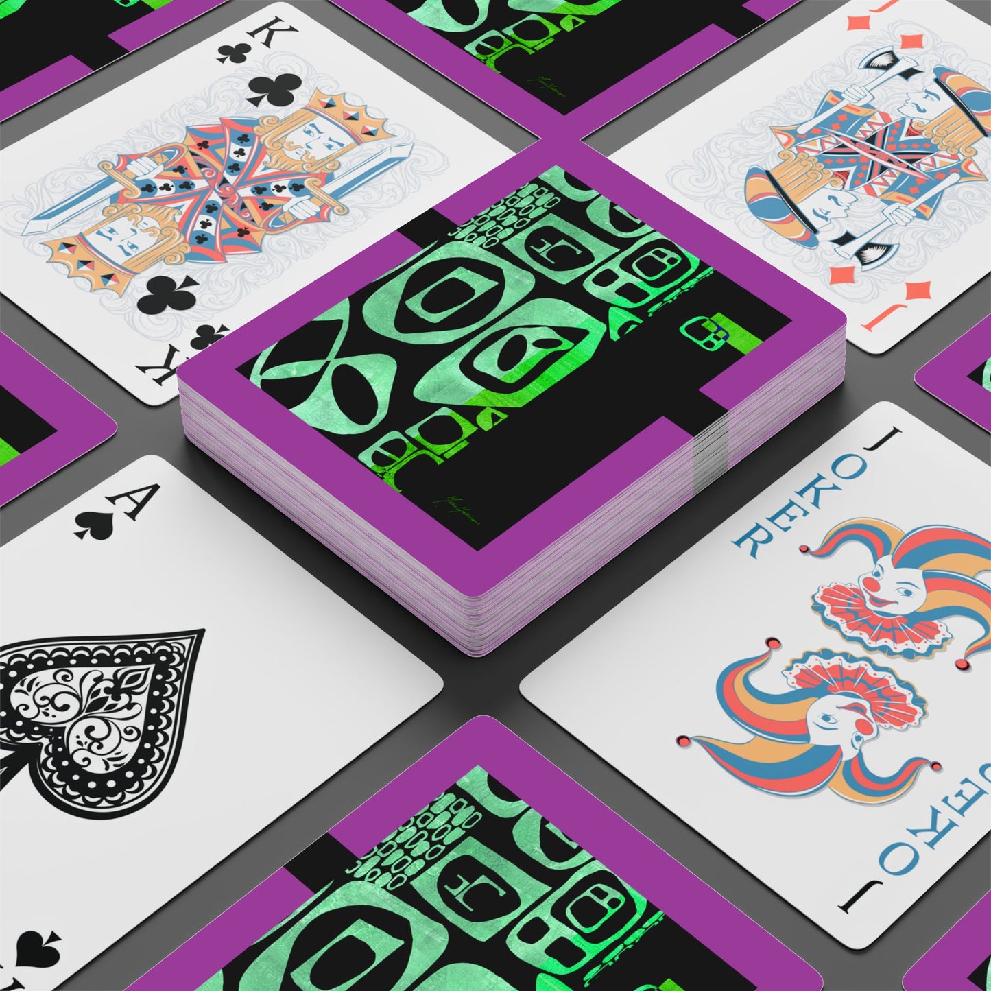 Rug Run Purple; Artistic Bridge/Poker Playing Cards Set - Unique Design for Game Nights & Collectors by artist Marie Frederique