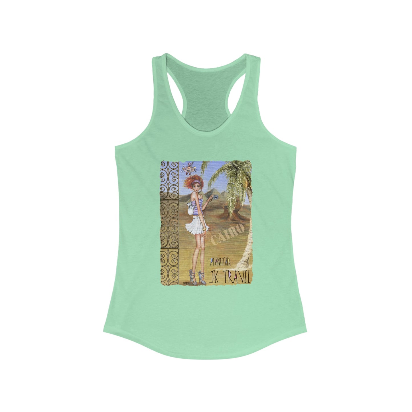JK TRAVEL/PEANUT AIR, CAIRO - Women's Ideal Racerback Tank by artist Marie Frederique