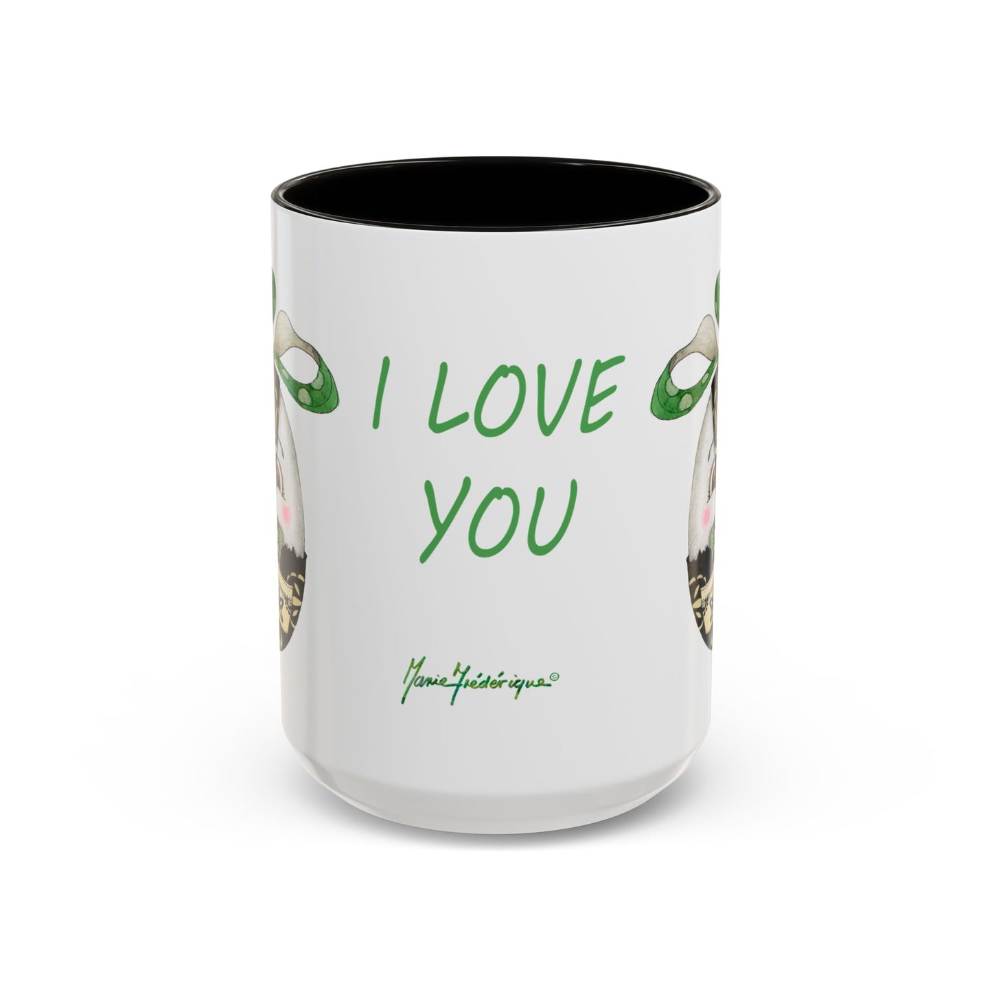 Whimsical Mugs with I Love You Egg Design - Valentine's Day/Easter Gift by artist Marie Frederique