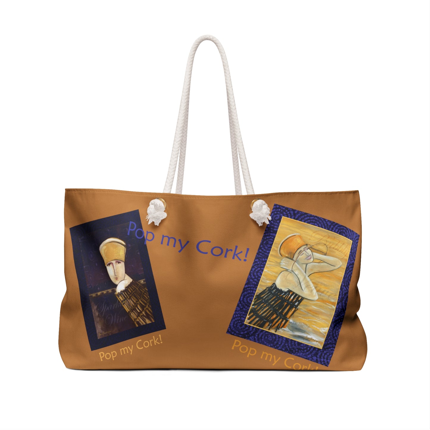 Celebration, Pop my Cork! Weekender Bag by artist Marie Frederique