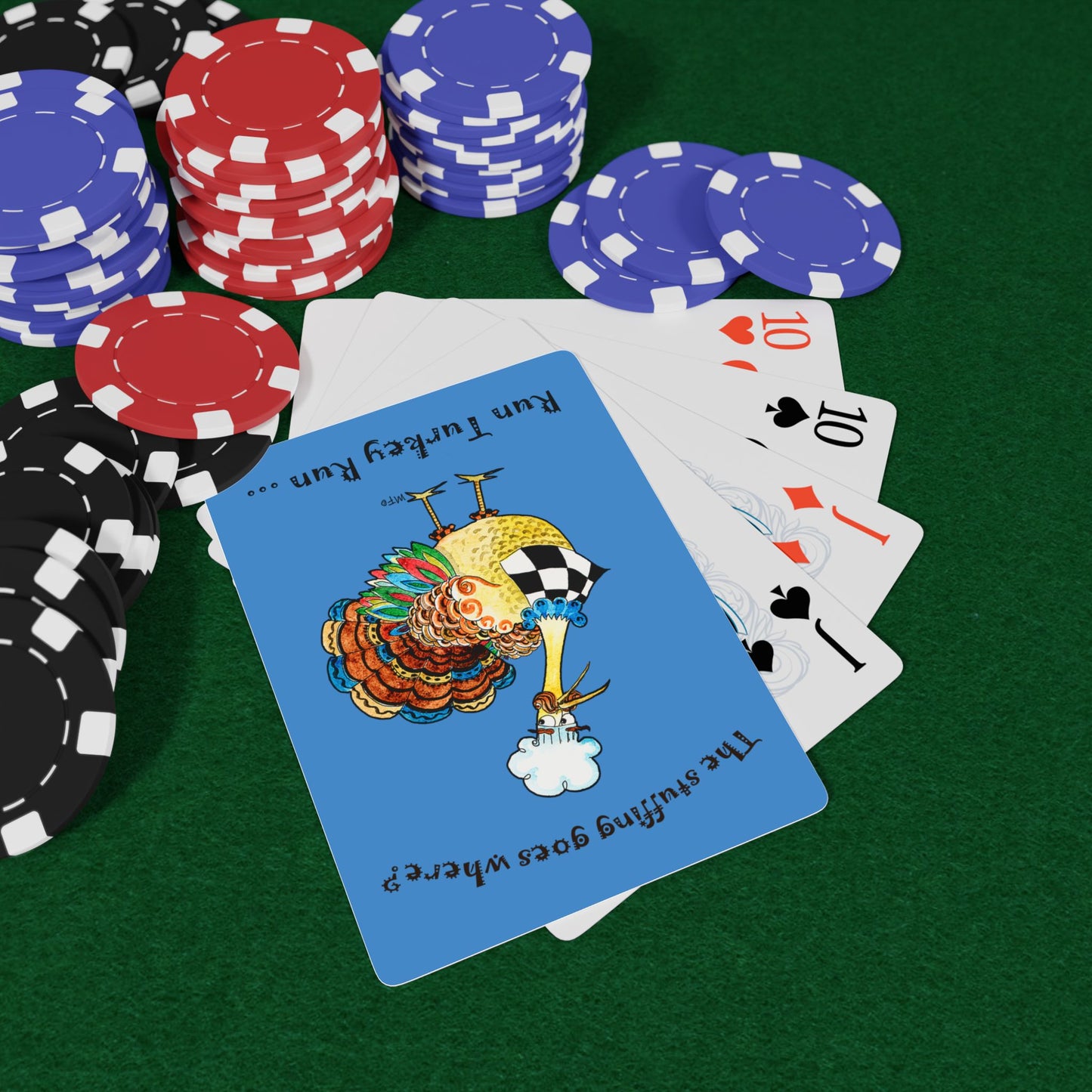 Thanksgiving Whimsical Poker Playing Cards – Fun Turkey Design by artist Marie Frederique