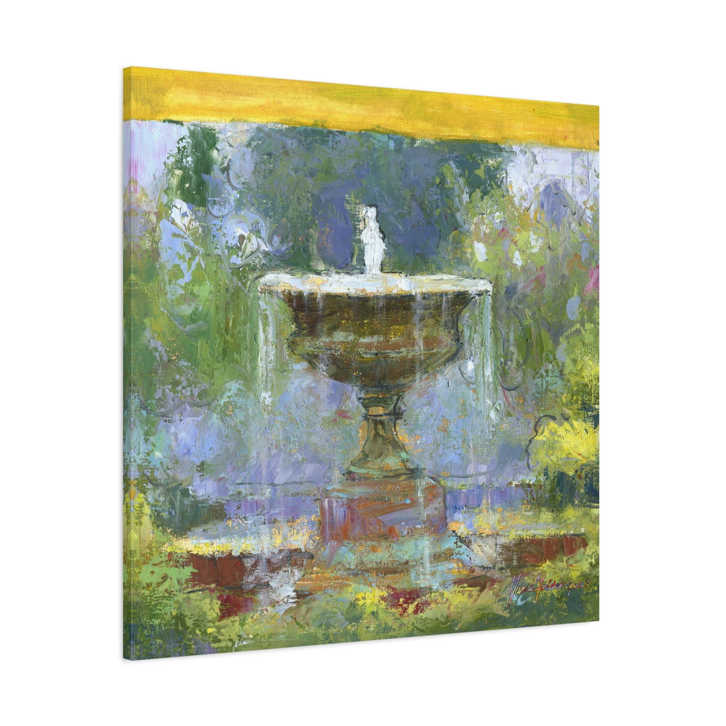 Fountain in the Garden II, Canvas Wall Art by artist Marie Frederique