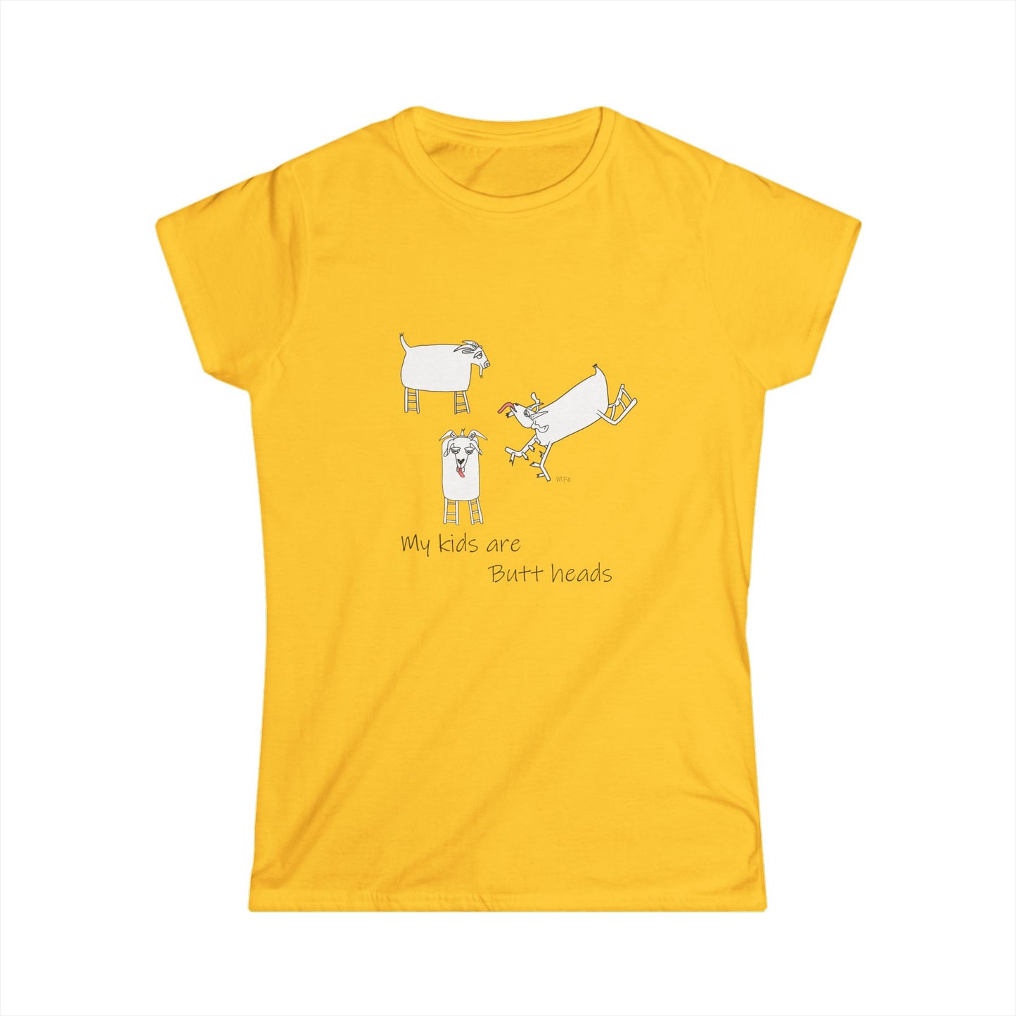 My Kids Are Butt Heads Women's Softstyle Tee - Fun and Comfortable Graphic T-Shirt by artist Marie Frederique
