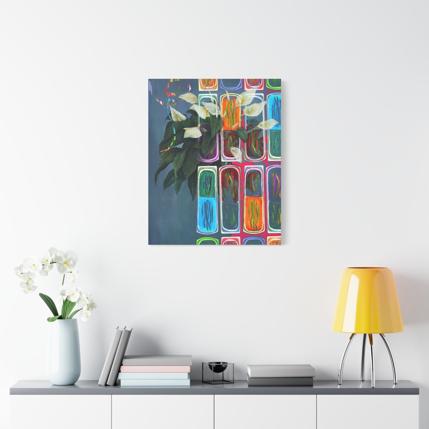 Abstract Lilies, Floral Canvas by artist Marie Frederique