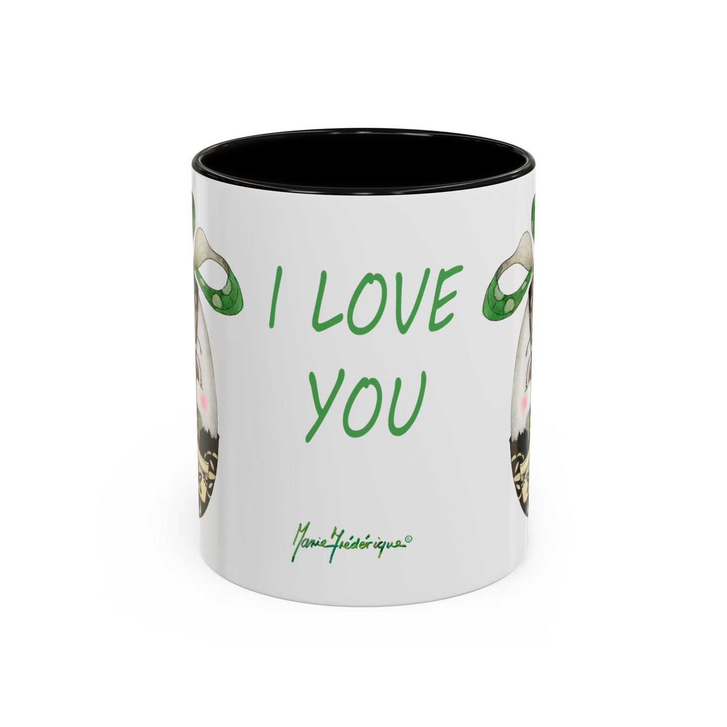 Whimsical Mugs with I Love You Egg Design - Valentine's Day/Easter Gift by artist Marie Frederique