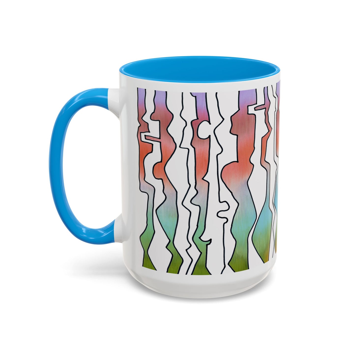 Abstract Art print in pastel colors, "Line Dancing" mug by Artist Marie Frederique