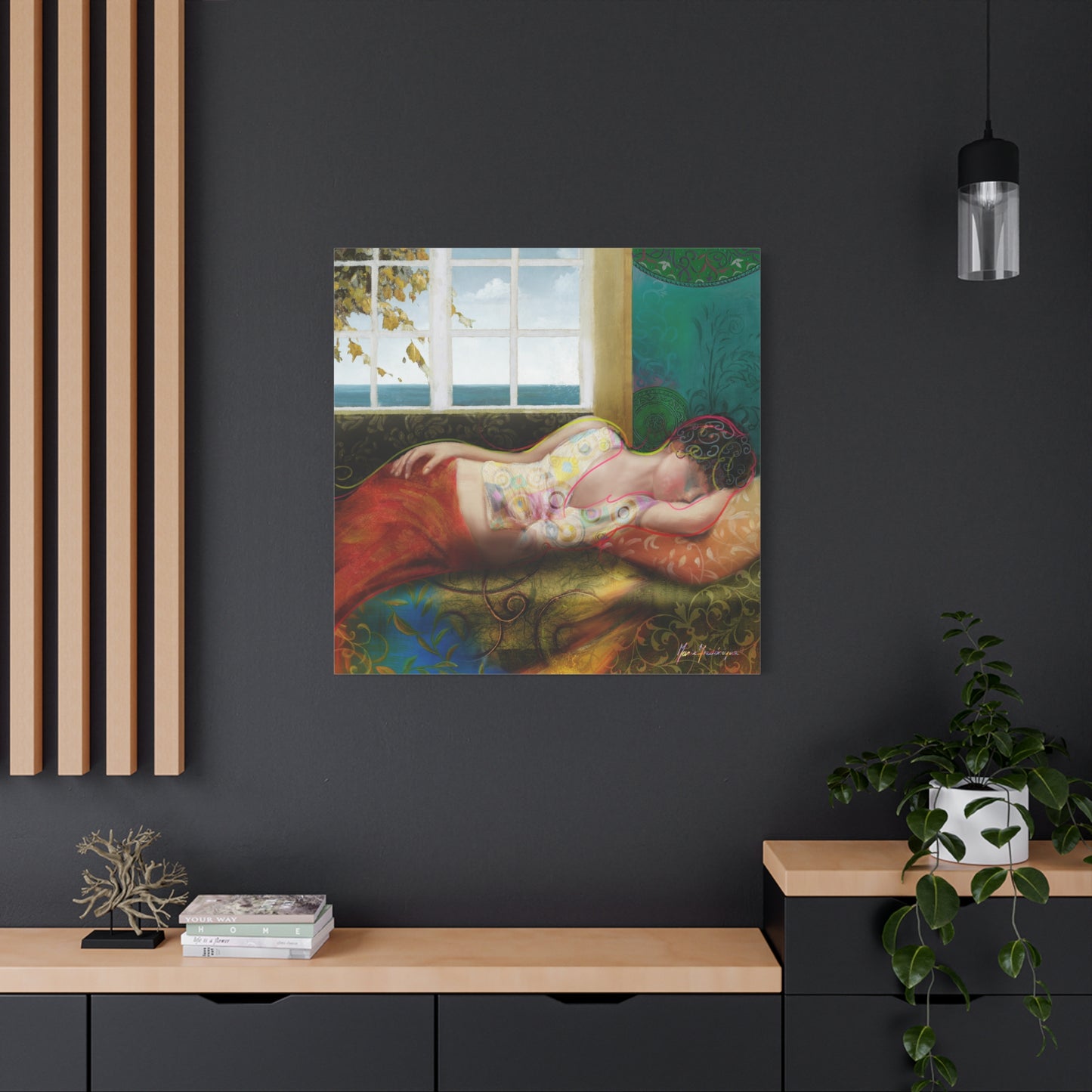 Afternoon nap - Relaxing Art Canvas Print by artist Marie Frederique