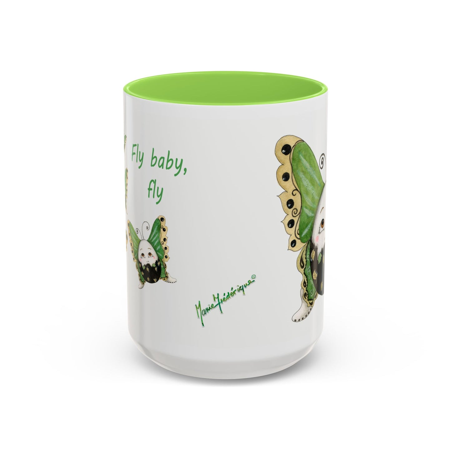 Whimsical Egg Butterfly 2 "Fly, baby fly", Colorful Mug by Artist Marie Frederique