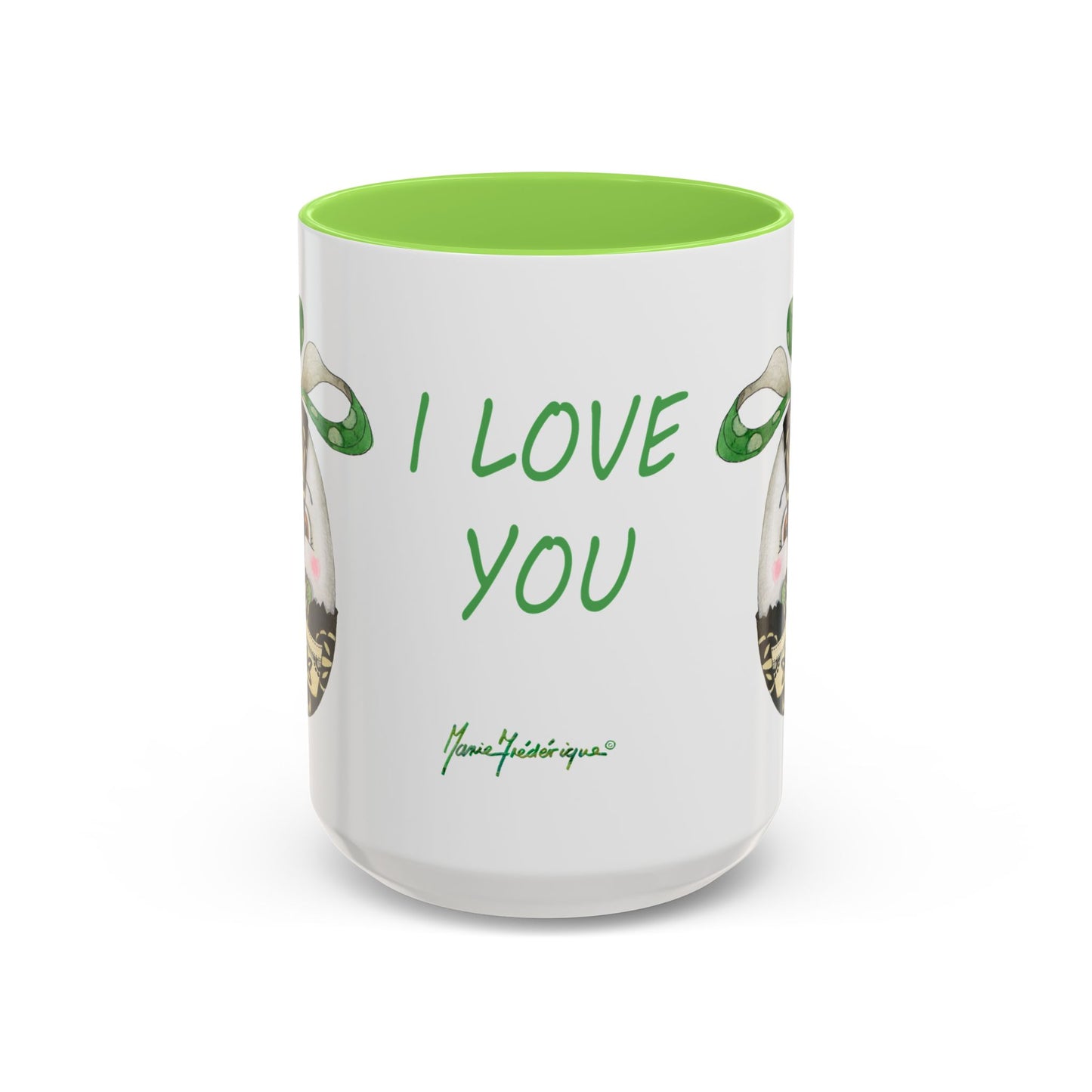 Whimsical Mugs with I Love You Egg Design - Valentine's Day/Easter Gift by artist Marie Frederique