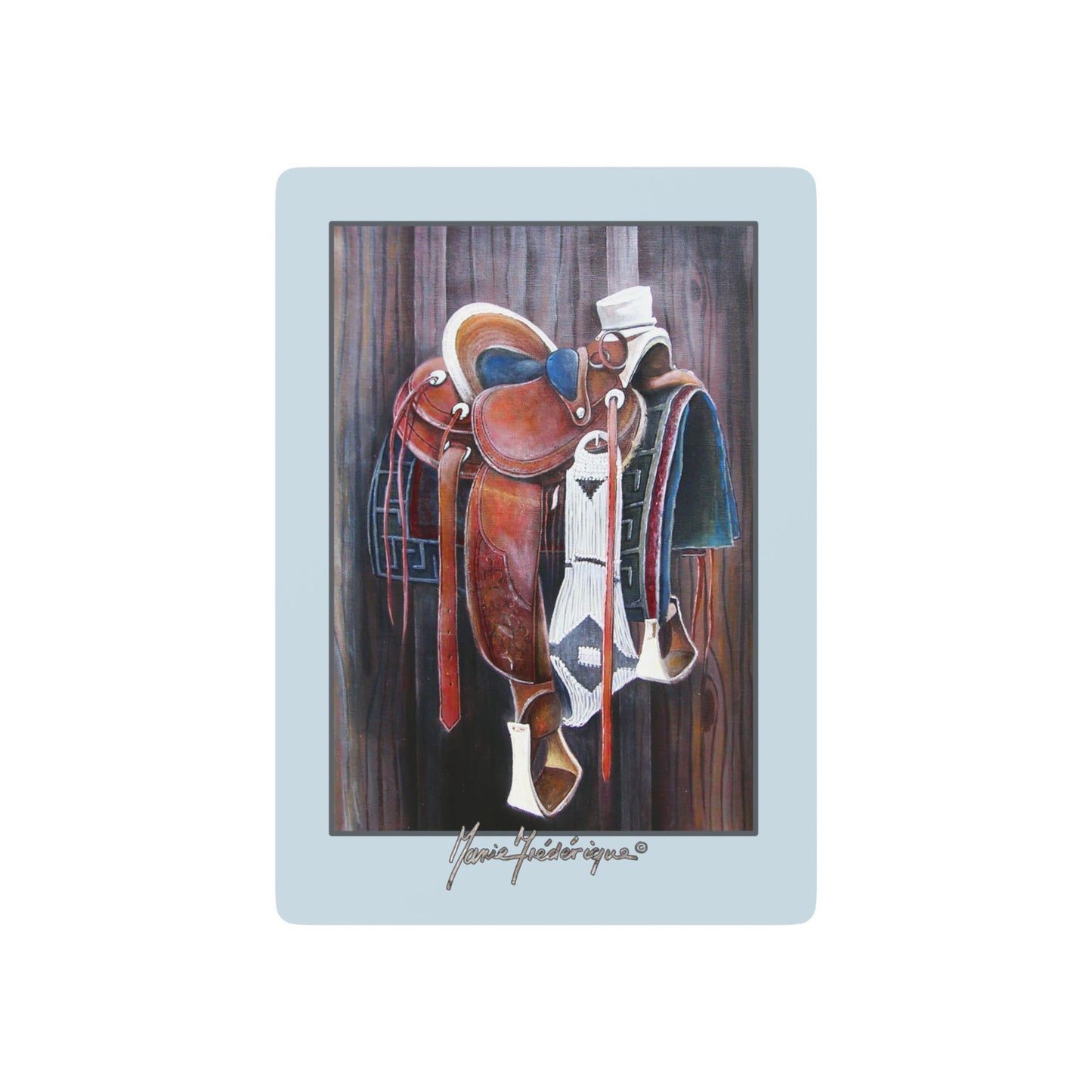 Western saddle playing card deck Elegant Ace of Spades Design by artist Marie Frederique