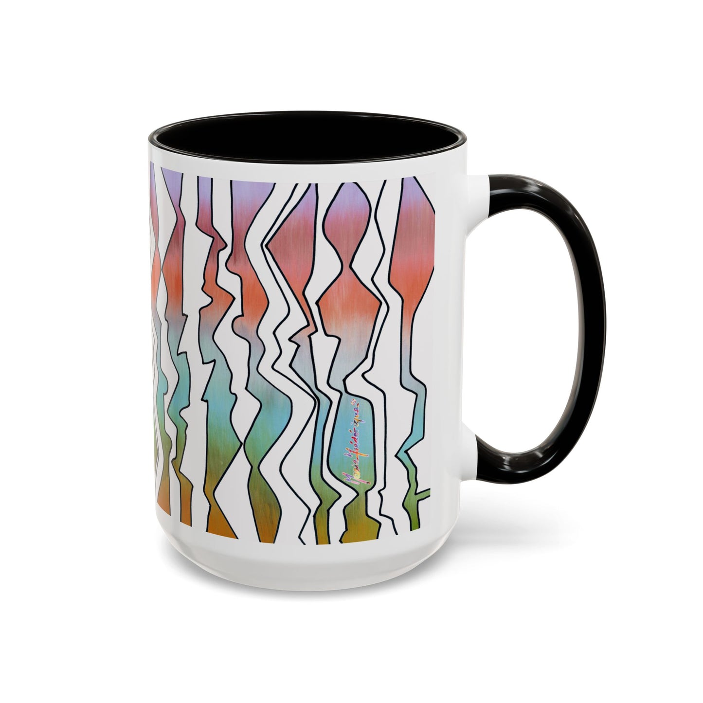 Abstract Art print in pastel colors, "Line Dancing" mug by Artist Marie Frederique