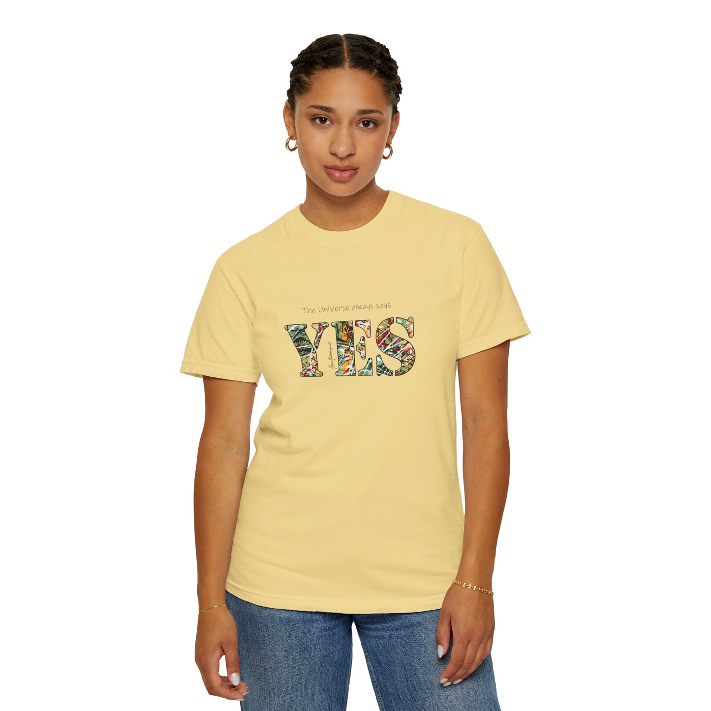 Abstract Expressionist YES Unisex T-shirt by artist Marie Frederique