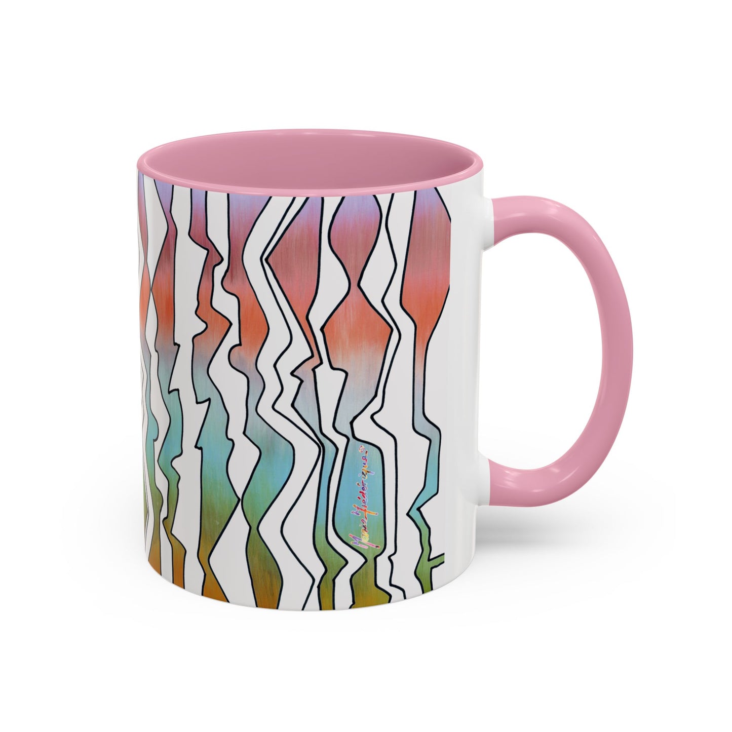 Abstract Art print in pastel colors, "Line Dancing" mug by Artist Marie Frederique