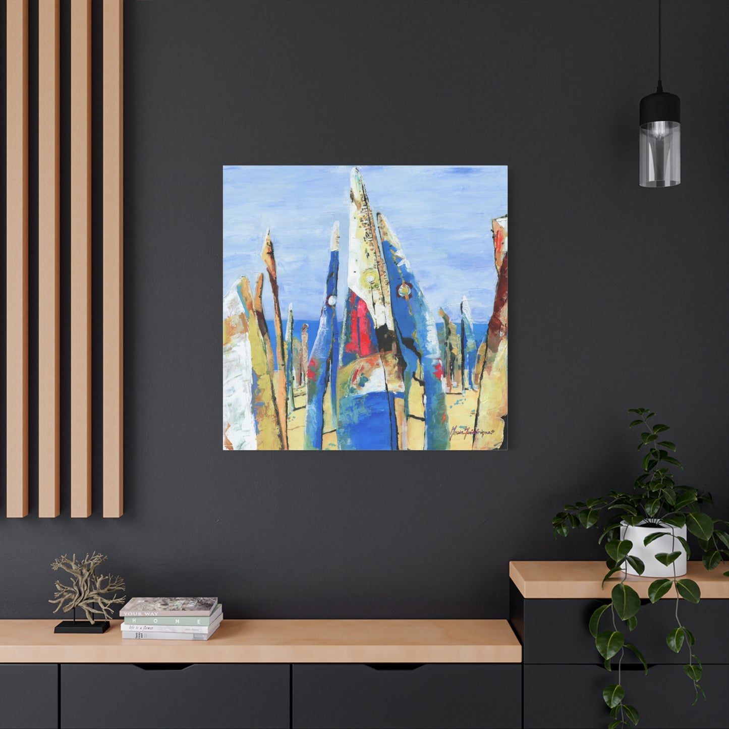 Beach Party 2, Abstract Canvas Wall Art by artist Marie Frederique