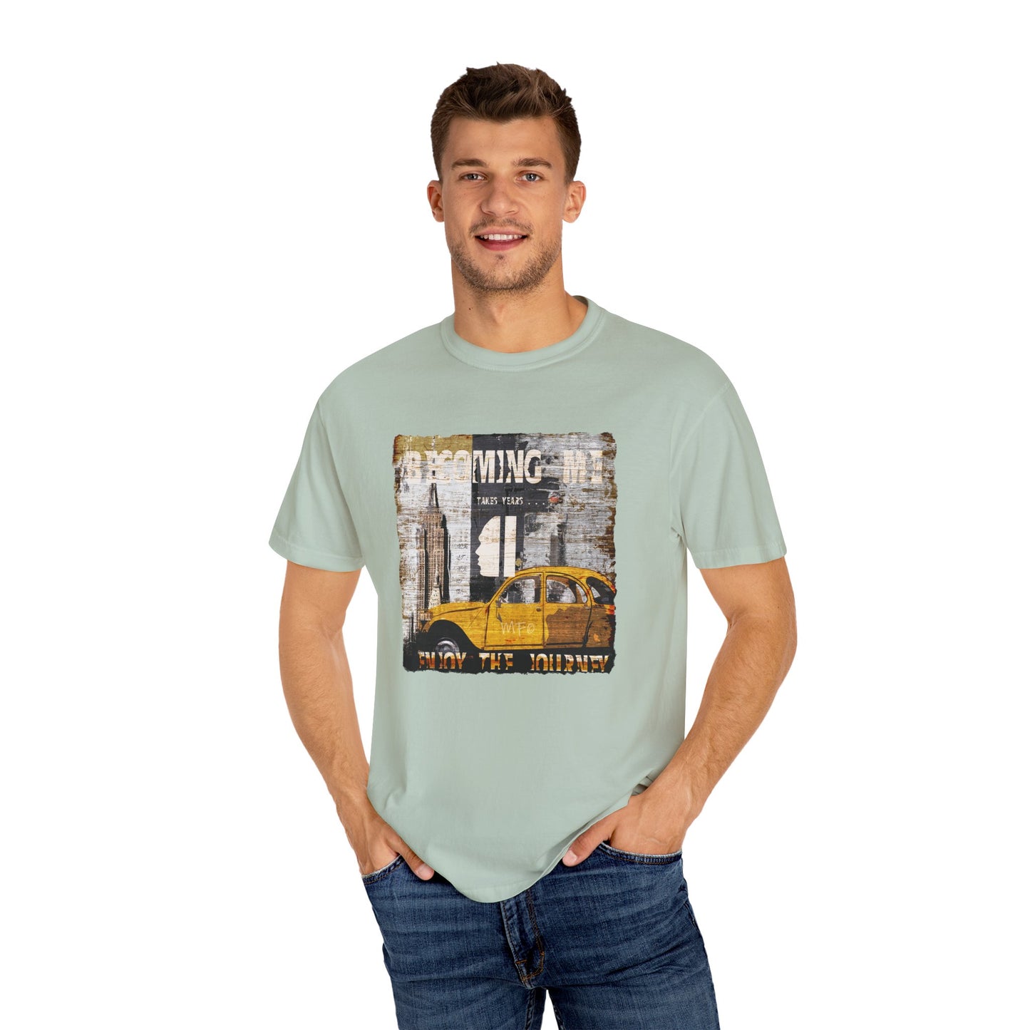 Becoming me, Vintage Soul Travel T-Shirt - Enjoy your journey by artist Marie Frederique