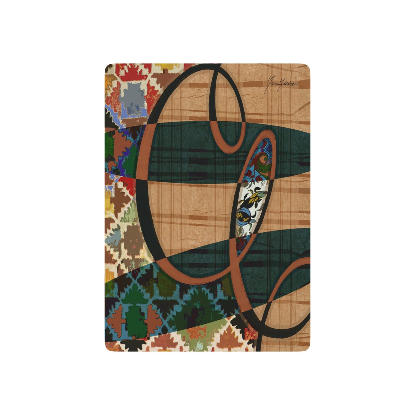 Smokey Spirals 2, Calligraphic Bridge/Poker Playing Cards Set – Unique Design for Game Night by artist Marie Frederique