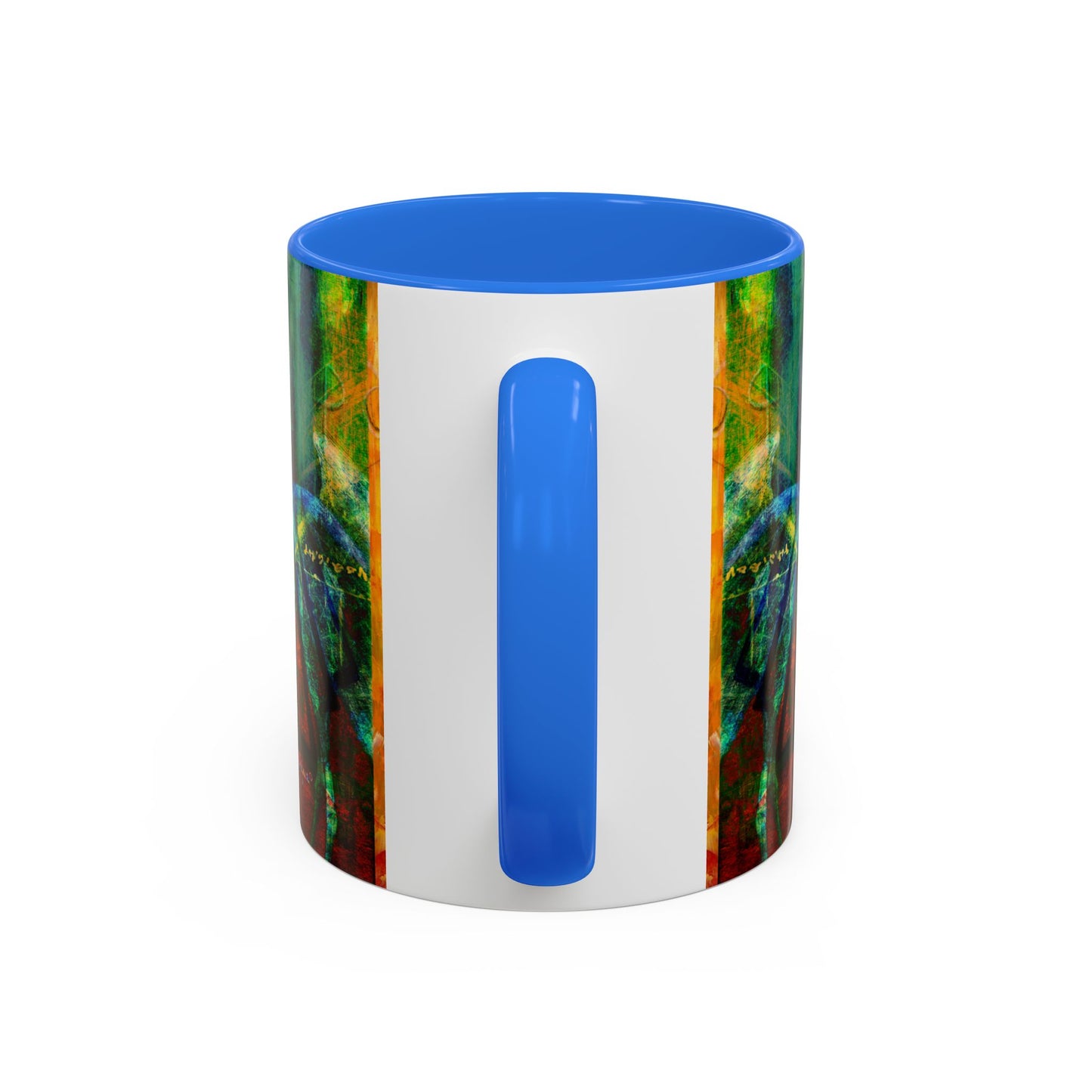 Blue Crane, Abstract Colorful Mug by Artist Marie Frederique