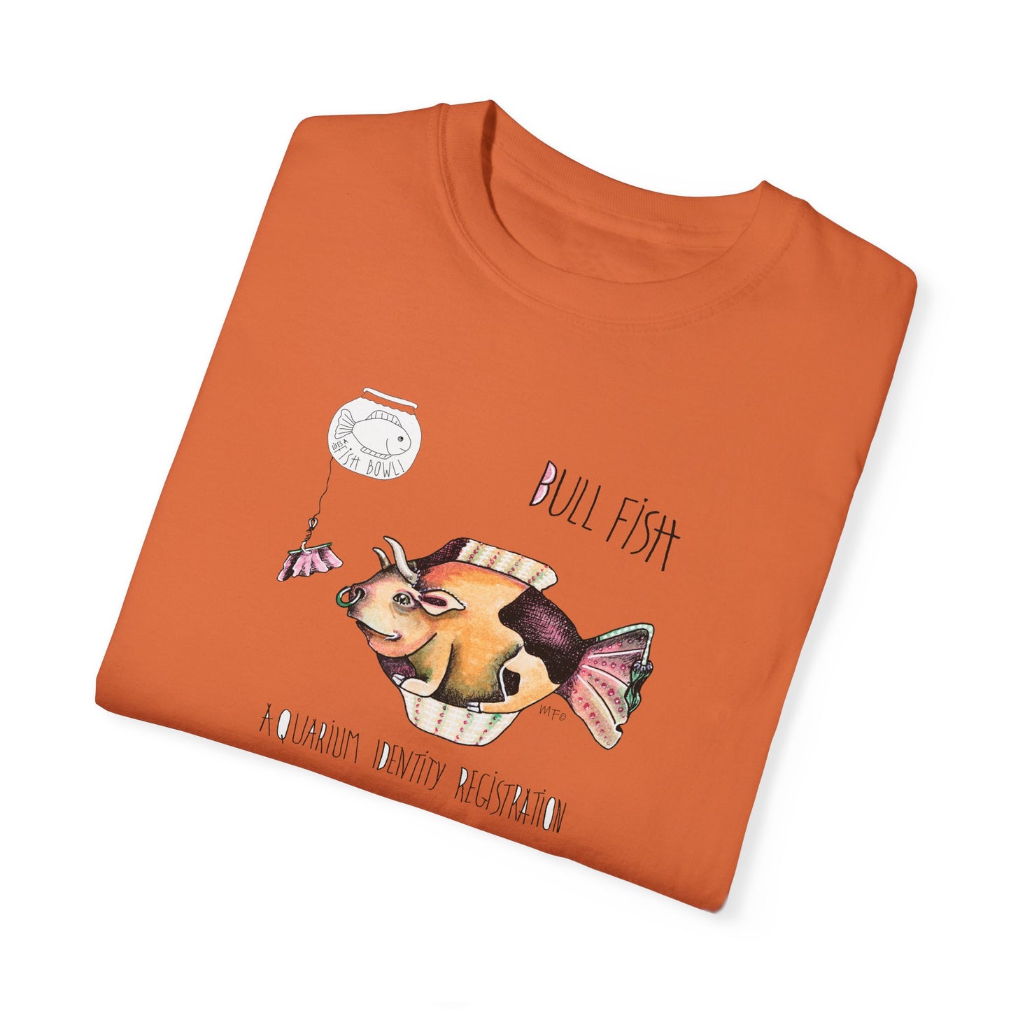 Bull Fish Unisex T-shirt - The Fishbowl Collection by artist Marie Frederique