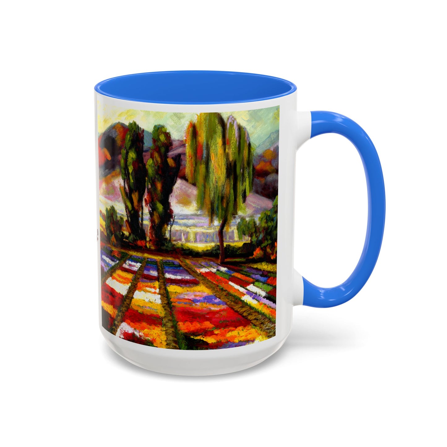 Flower Field "Let me be weird in peace" quote - Colorful Mug by Artist Marie Frederique