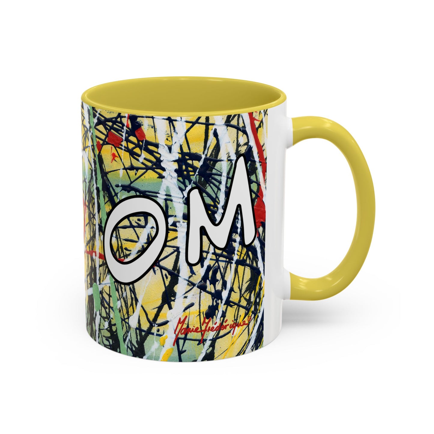 OM/AUM Zen, Abstract expressionist Colorful Mug by Artist Marie Frederique