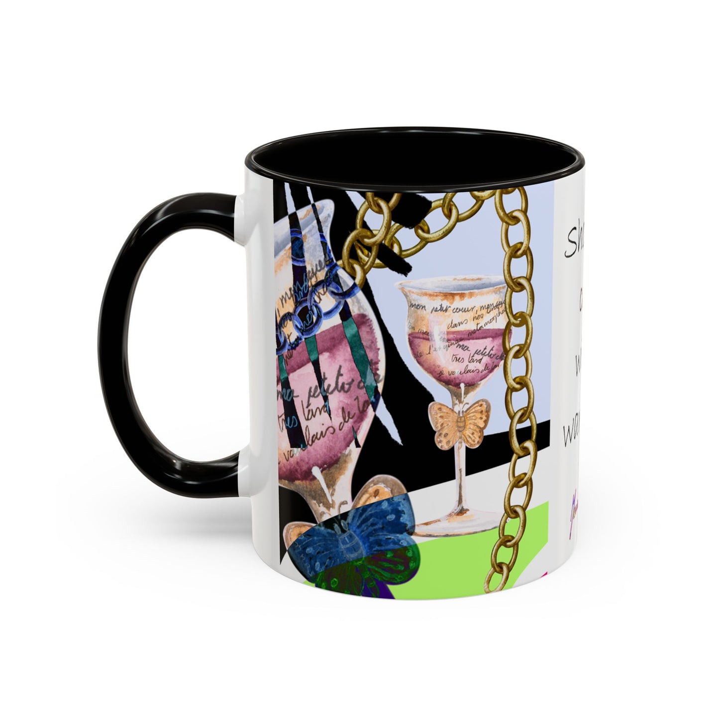 Should've come with a warning! - Haute Couture Colorful Mug by Artist Marie Frederique