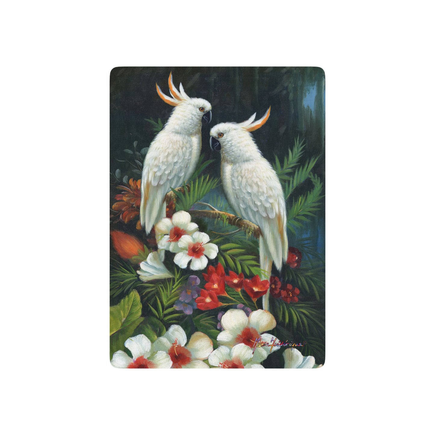 Elegant Cockateels Bridge/Poker Playing Cards Set - Perfect for Game Nights and Gatherings by artist Marie Frederique