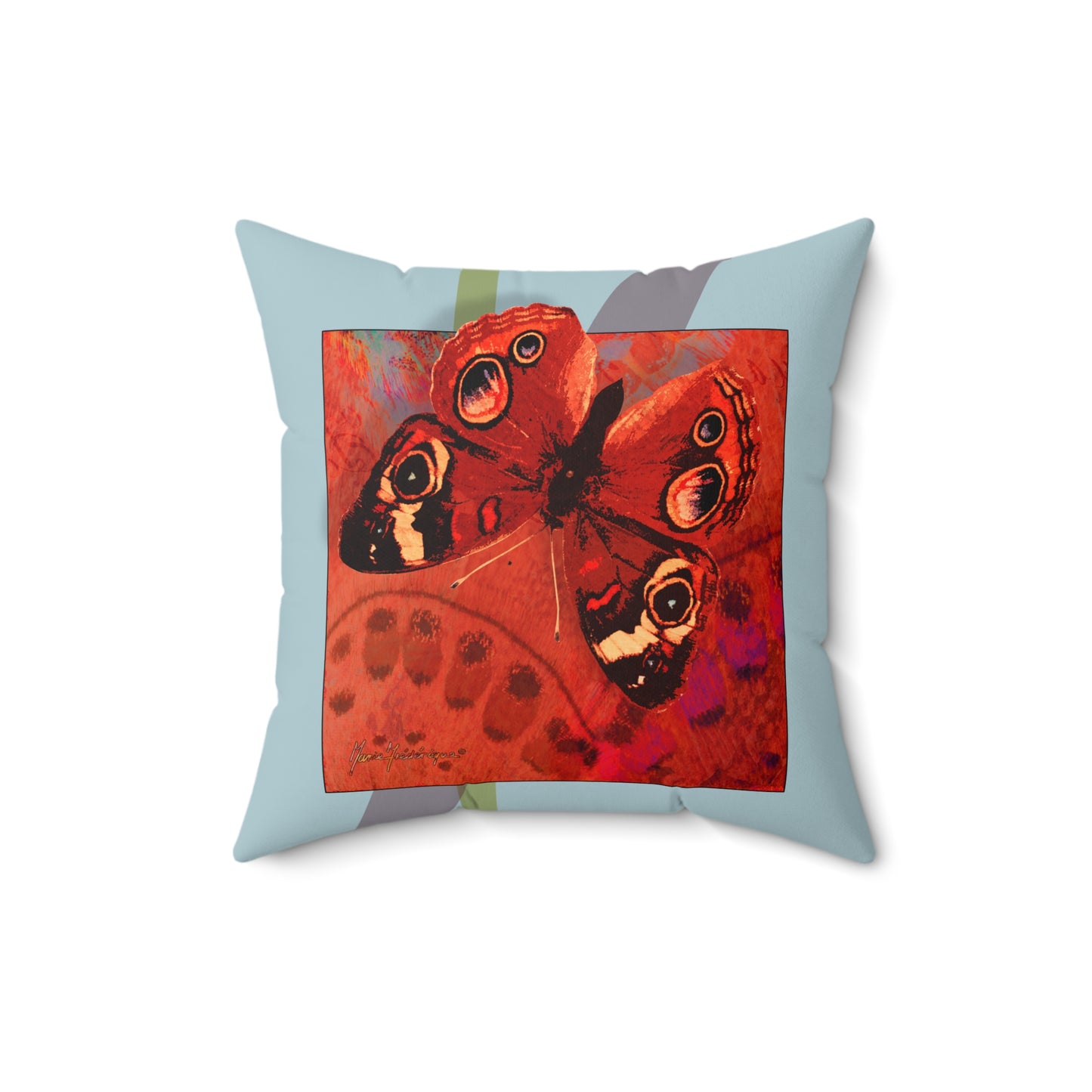 Vibrant Butterfly Faux Suede Pillow | Decorative Cushion for Home Decor, Butterfly Art Pillow, Gift for Nature Lovers, Cozy Accent Pillow