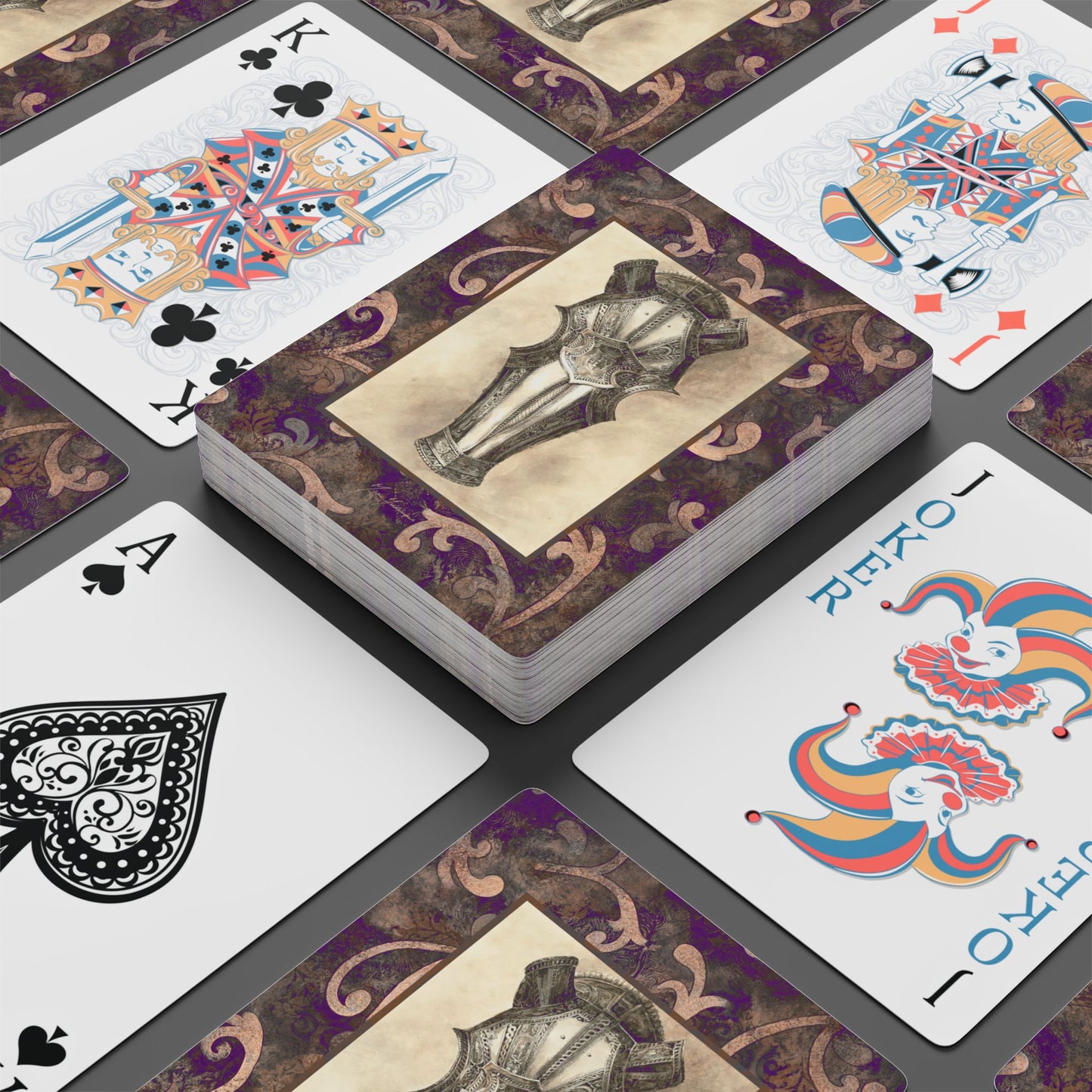 Antique Knights & Heraldry enthusiasts Bridge/Poker Playing Cards by artist Marie Frederique