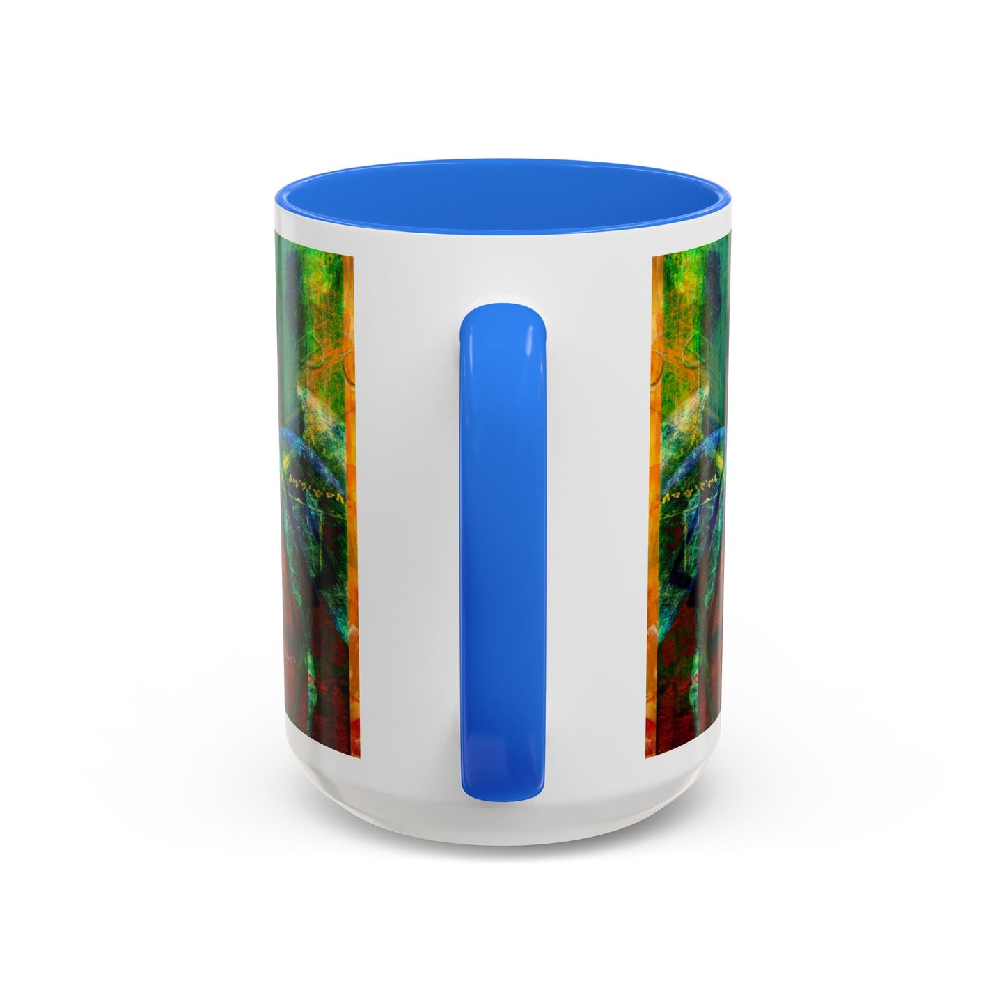 Blue Crane, Abstract Colorful Mug by Artist Marie Frederique