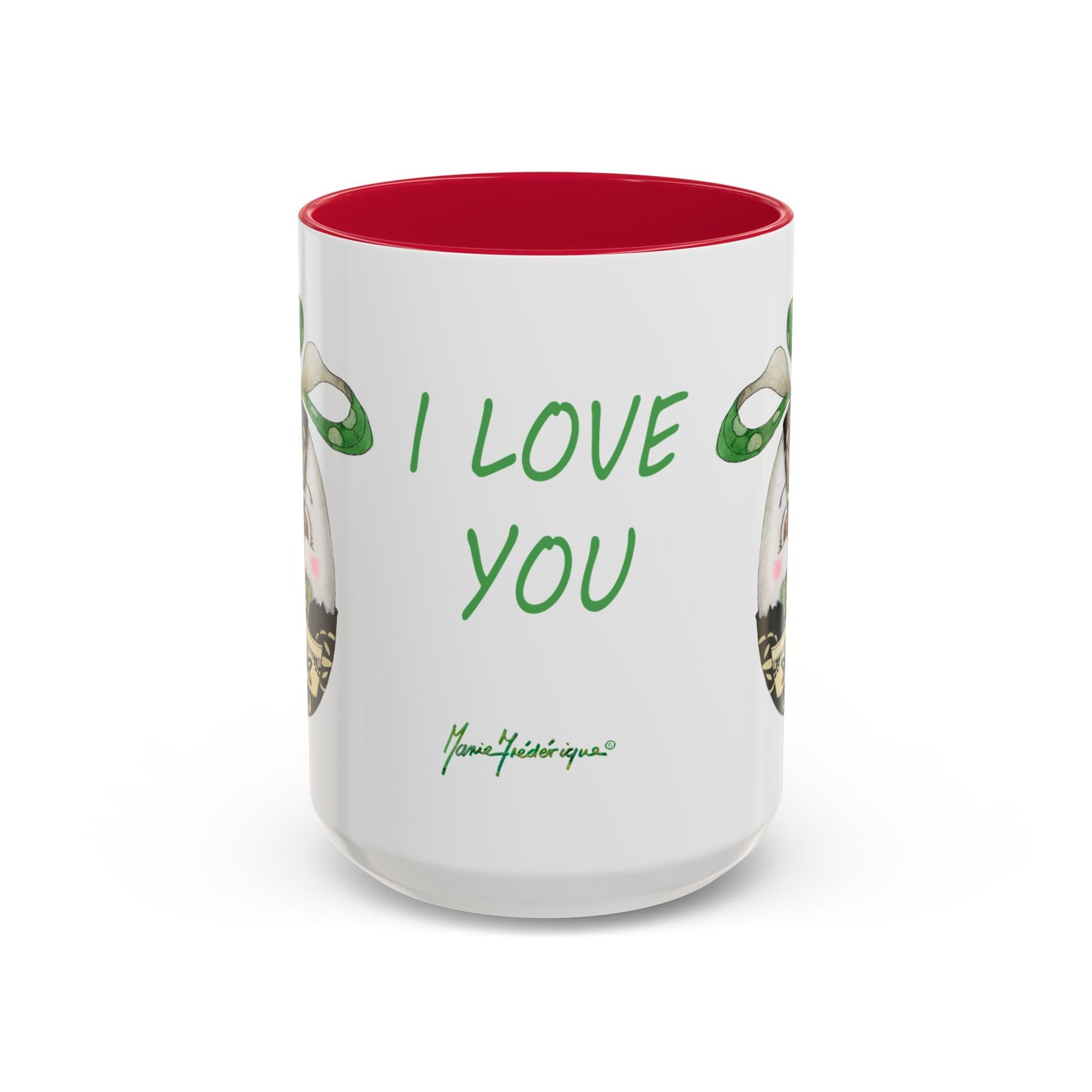 Whimsical Mugs with I Love You Egg Design - Valentine's Day/Easter Gift by artist Marie Frederique