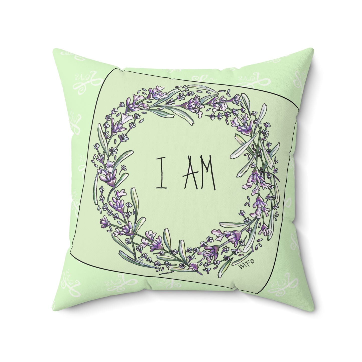 Lavender Affirmation Pillow, by artist Marie Frederique