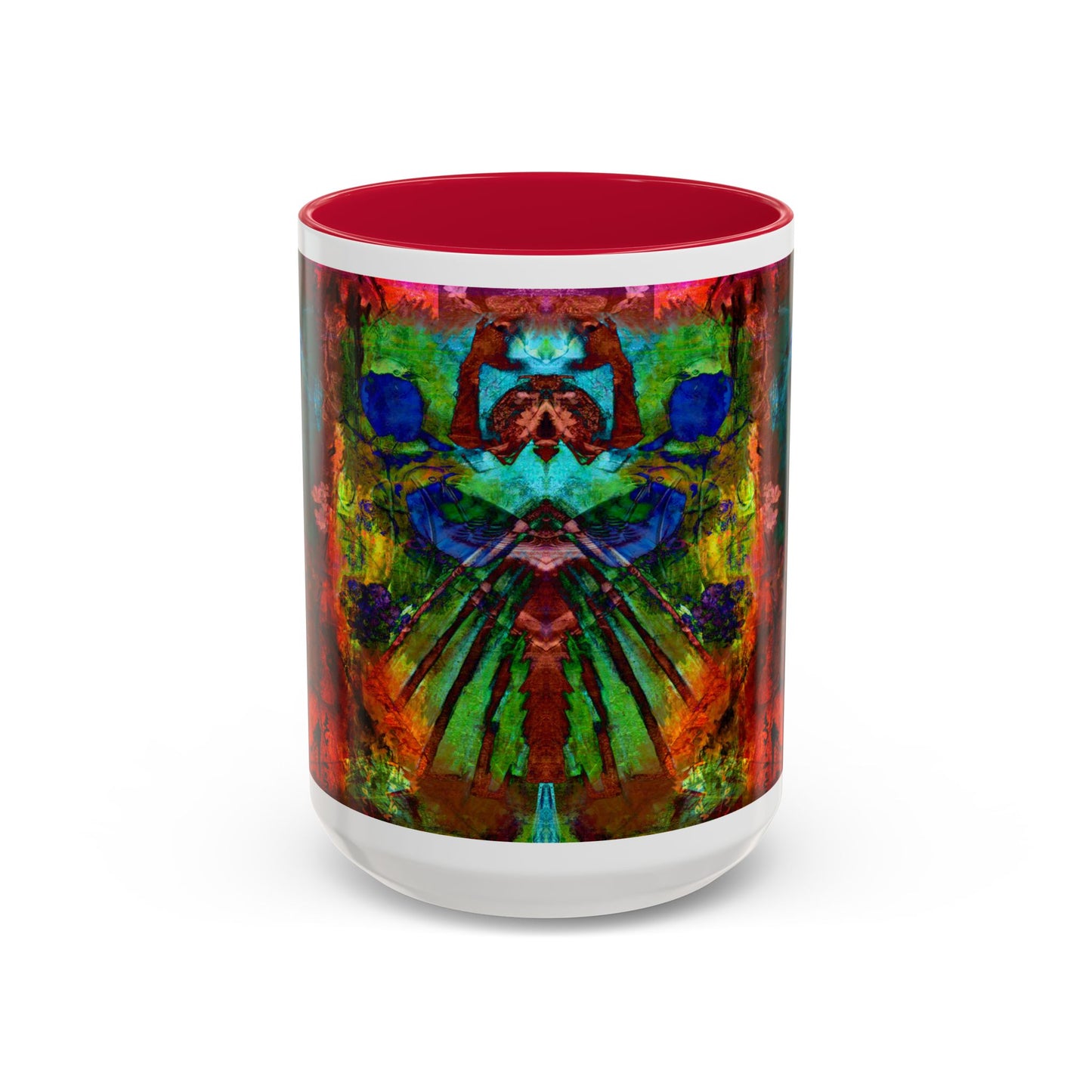 Blue Crane, Abstract Colorful Mug by Artist Marie Frederique